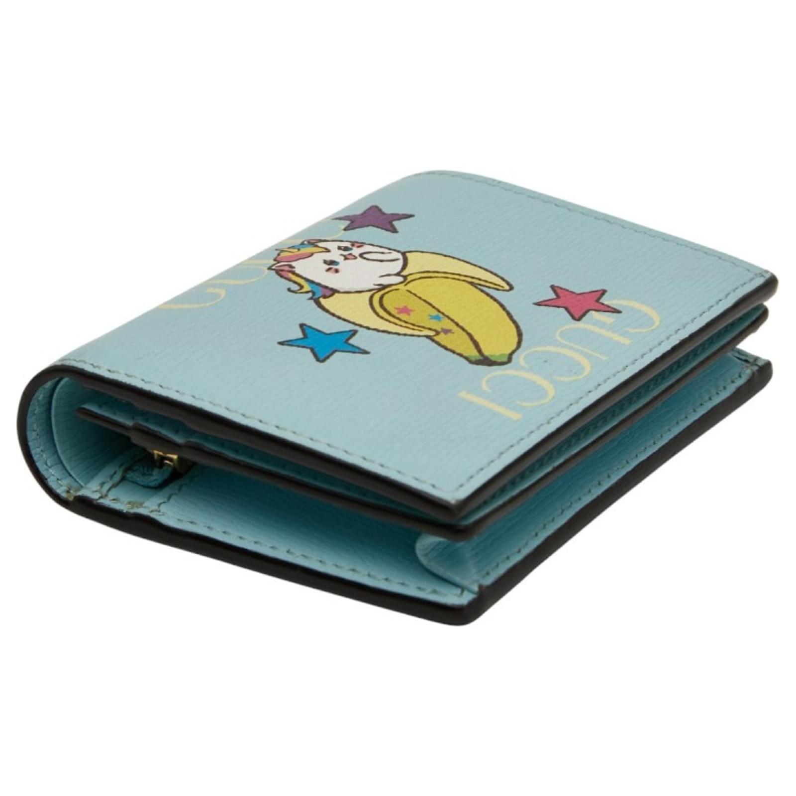 Gucci Bananya Bifold Wallet Blue Leather ref.2626002 - Joli Closet