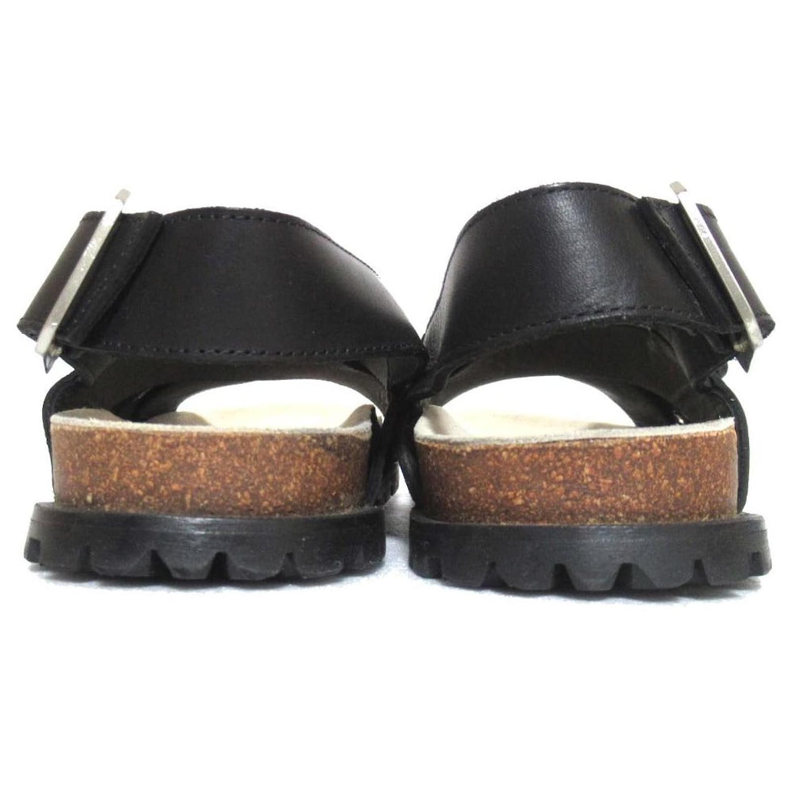 Sacai×A.P.C Jules sandals sandals Black Leather ref.2627204 - Joli