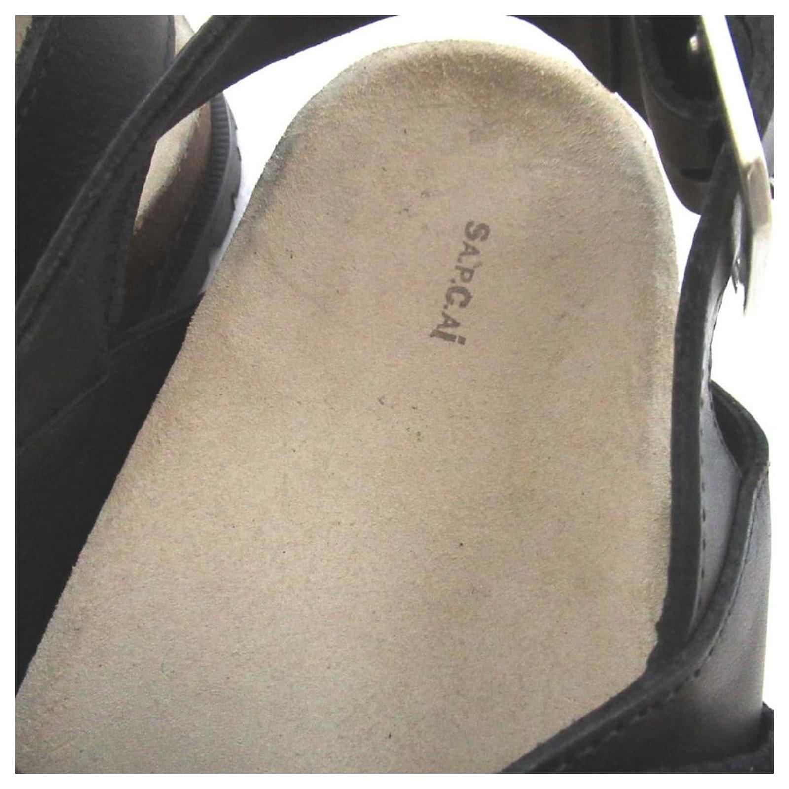 Sacai×A.P.C Jules sandals sandals Black Leather ref.2627204 - Joli