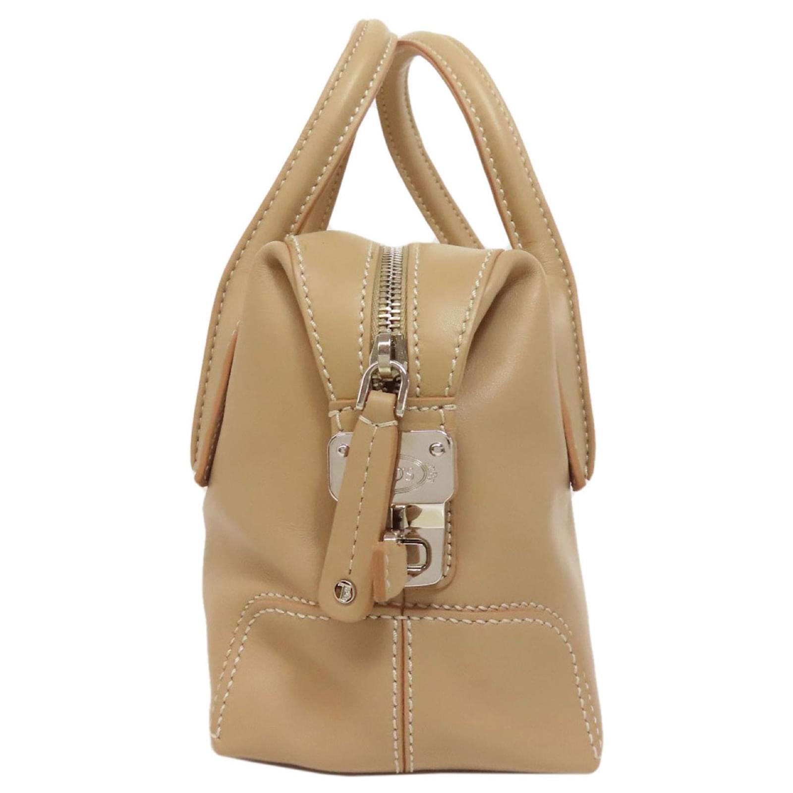 Tod's D-Styling 2-Way Handbag Beige Leather ref.JC2633144 (Sold