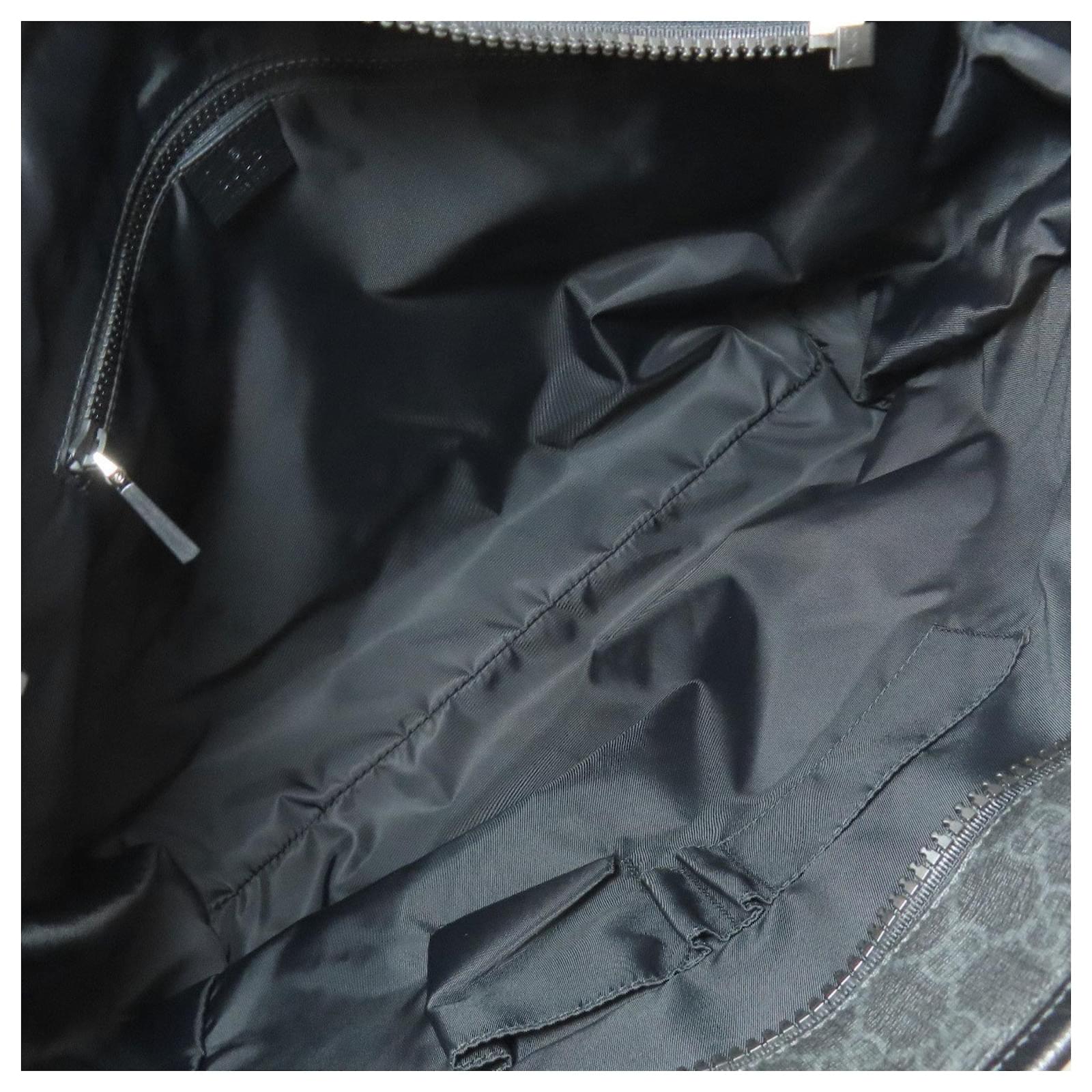 Gucci 162785 GG Supreme 2-Way Tote Bag Black Plastic ref.JC2633393