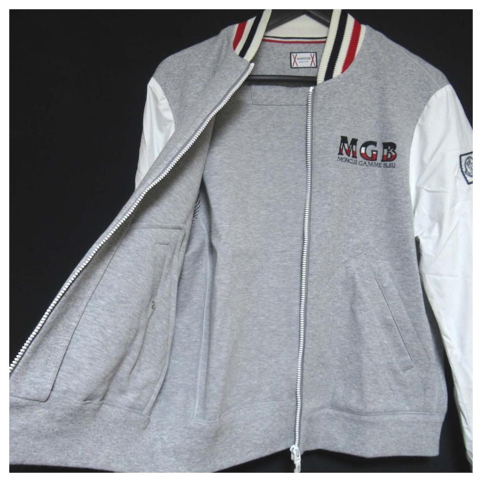 Moncler Gamme Bleu MAGLIA CARDIGAN Sweat Nylon Jacket Brown White