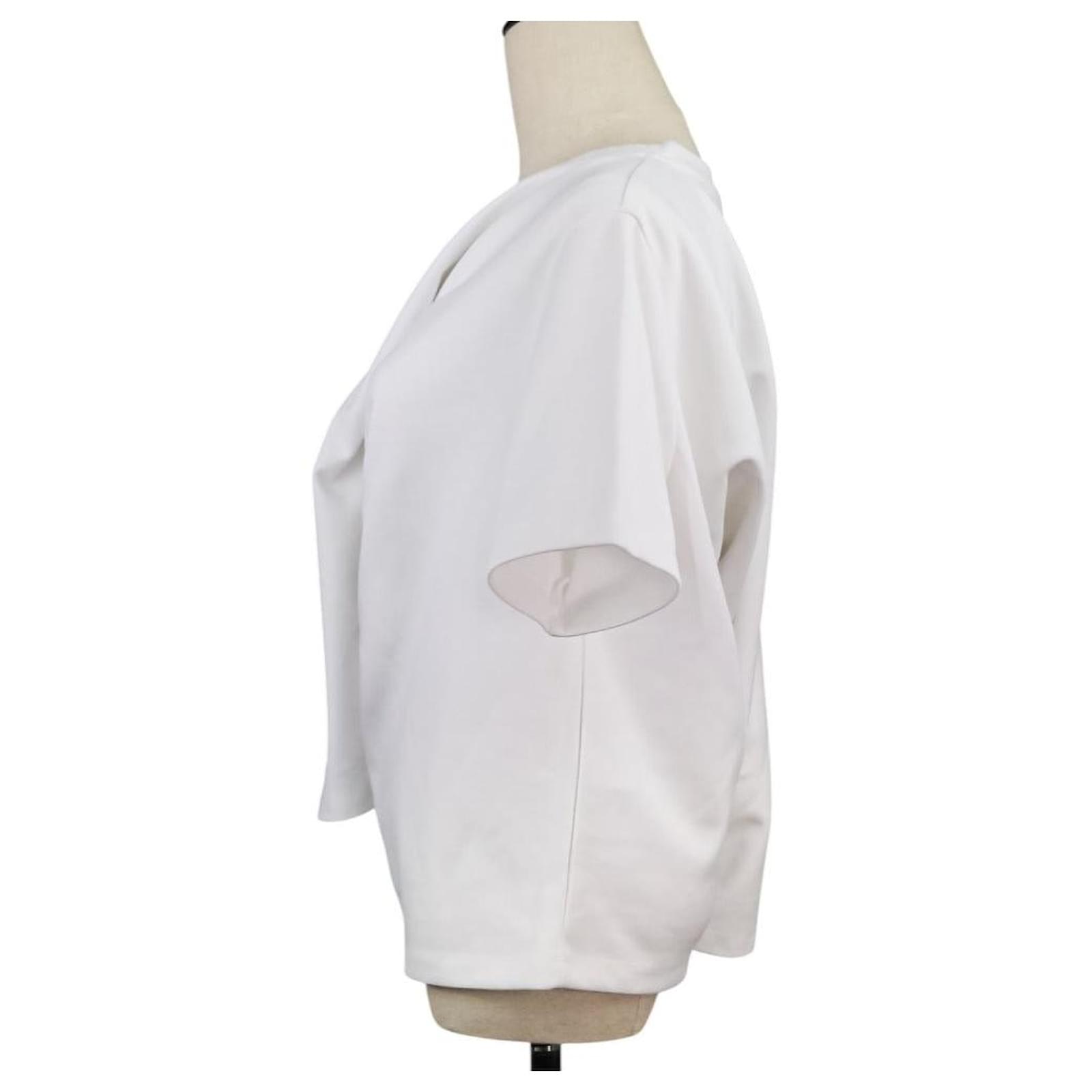 Loewe Cropped Draped T-Shirt T-shirt White Cotton ref.2638970