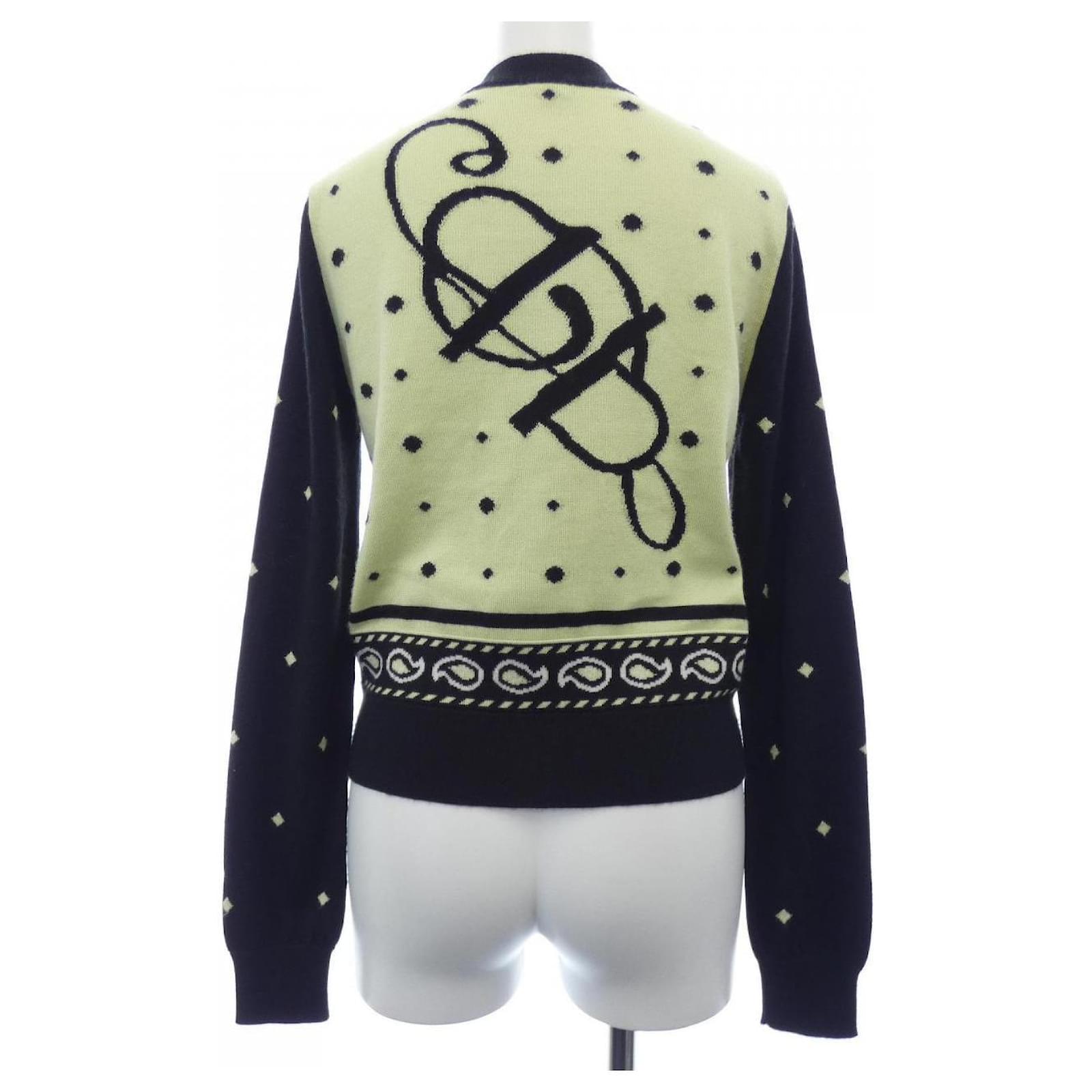 Hermès 2H2703D8 Silk Cashmere Cardigan 34 Black Yellow ref.2642468