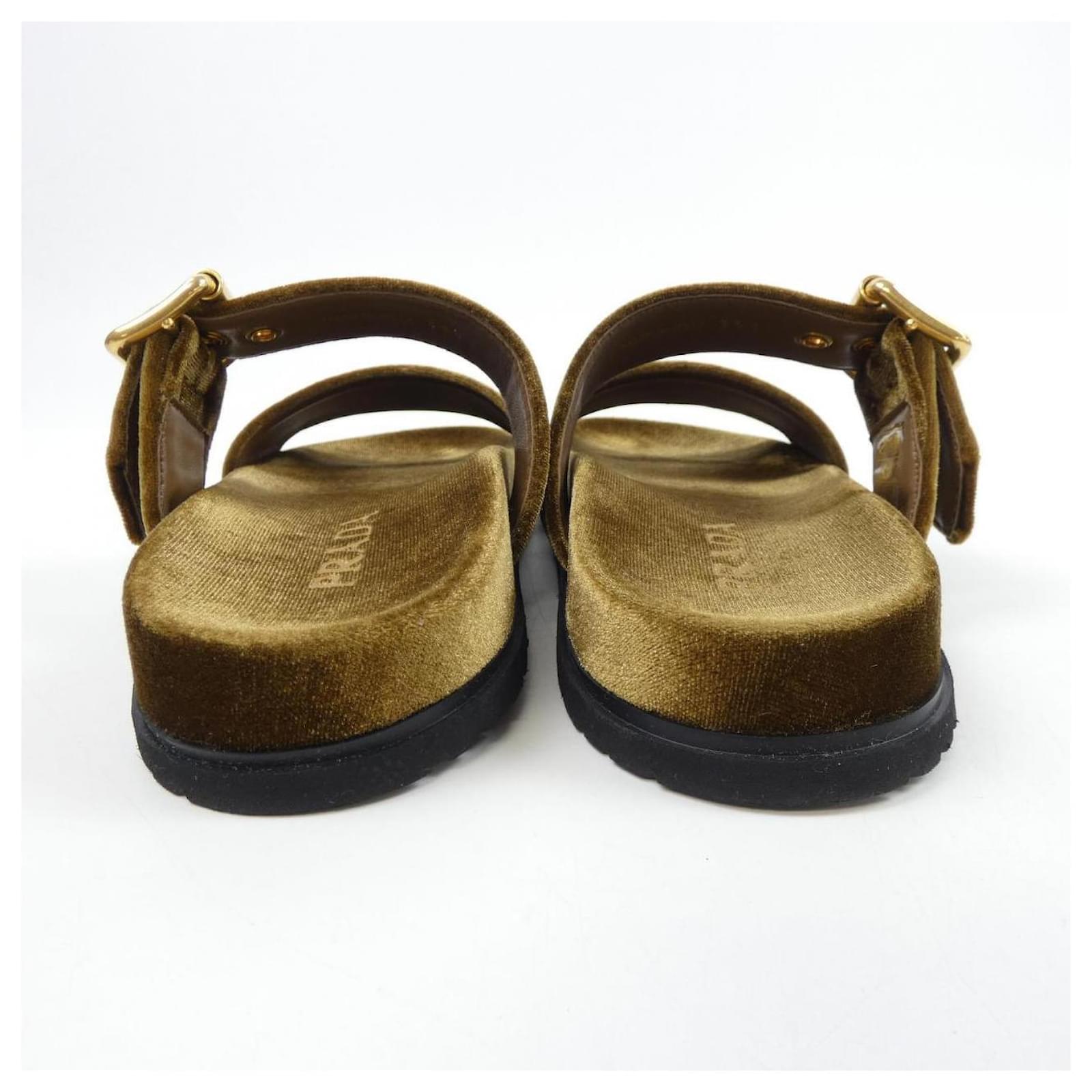 Prada Velvet Sandals Brown ref.2643631 - Joli Closet