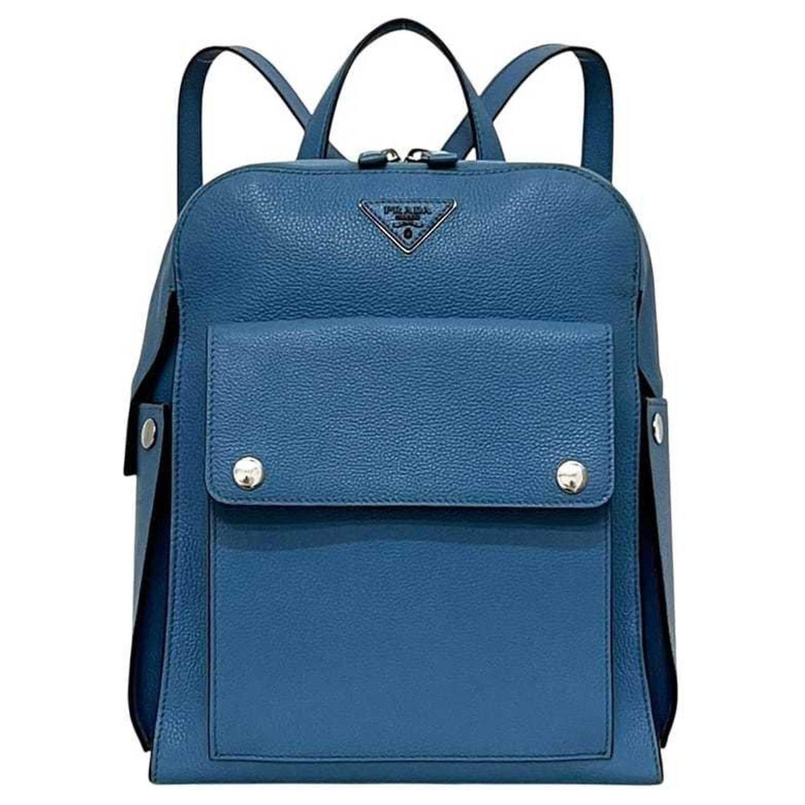 Prada Leather Backpack Blue Light blue ref.2643851 - Joli Closet