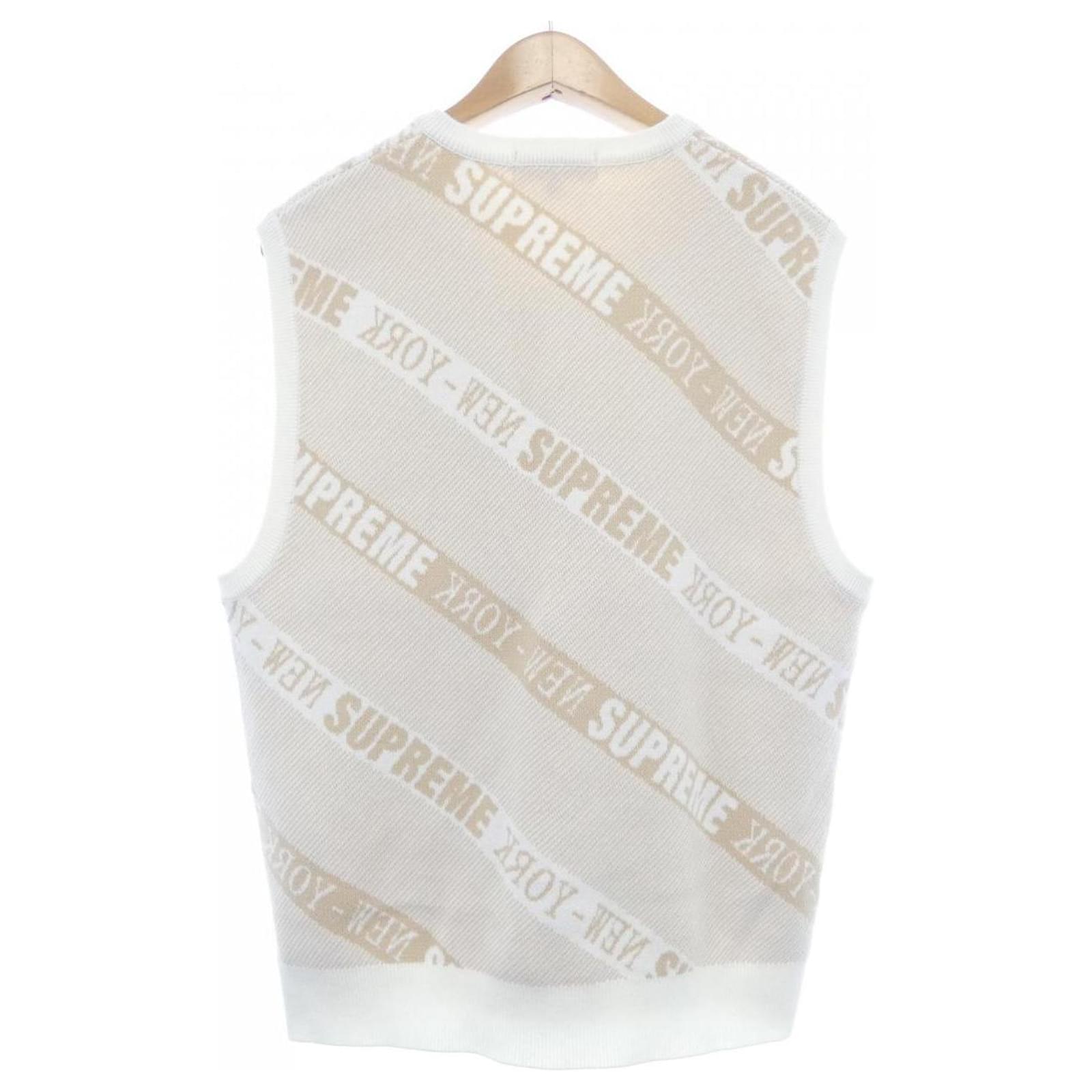 Supreme STRIPE SWEATER VEST Vest Beige Cotton ref.2644476 - Joli