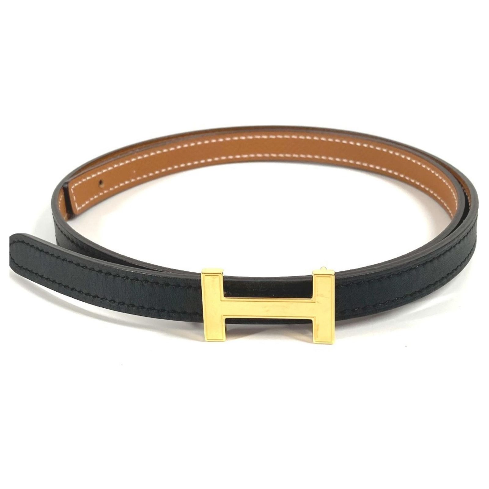 Hermes Focus Belt Hermes Swift Epsom 13mm Focus Belt 75 Rouge De Coeur Etoupe  main image 2