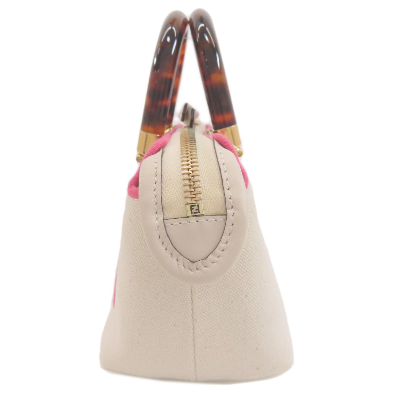 FENDI Mini By The Way 2-Way Handbag Pink White Cloth ref.2648894 