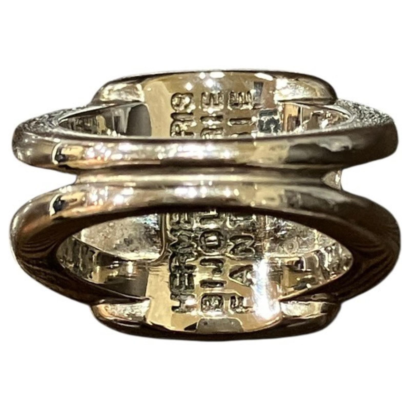 HERMES　BAGUE COROZO Ring Bague Corozo de Hermès Métal Argenté ref.2654942 (Vendu