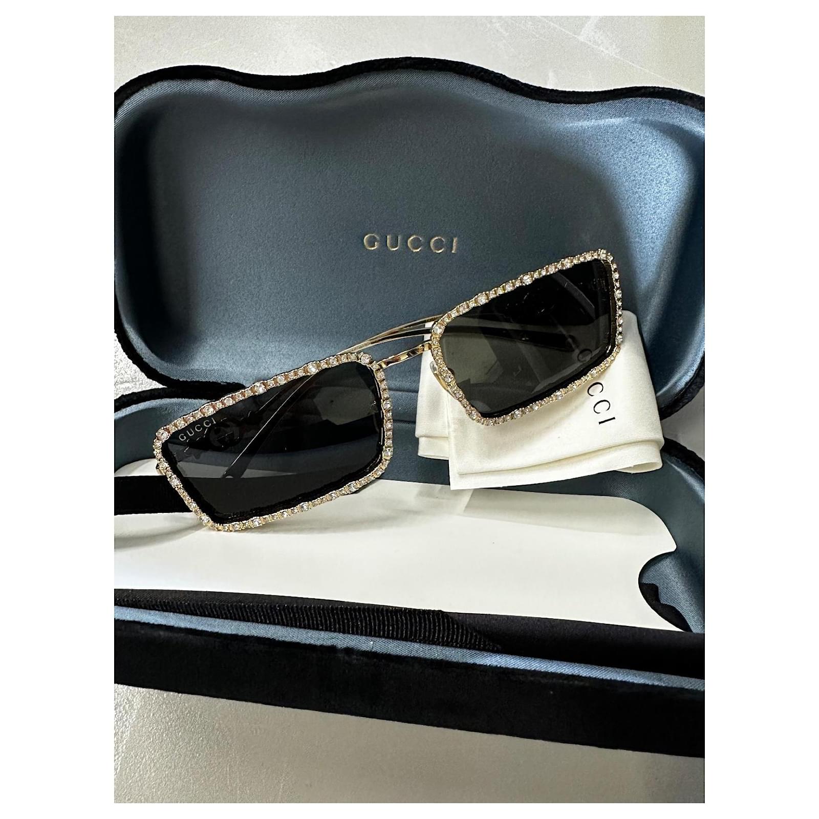 小物 GUCCI archive sunglasses rhinestone Gucci GG1568S Metal and Rhinestone Sunglasses Golden ref.2662558