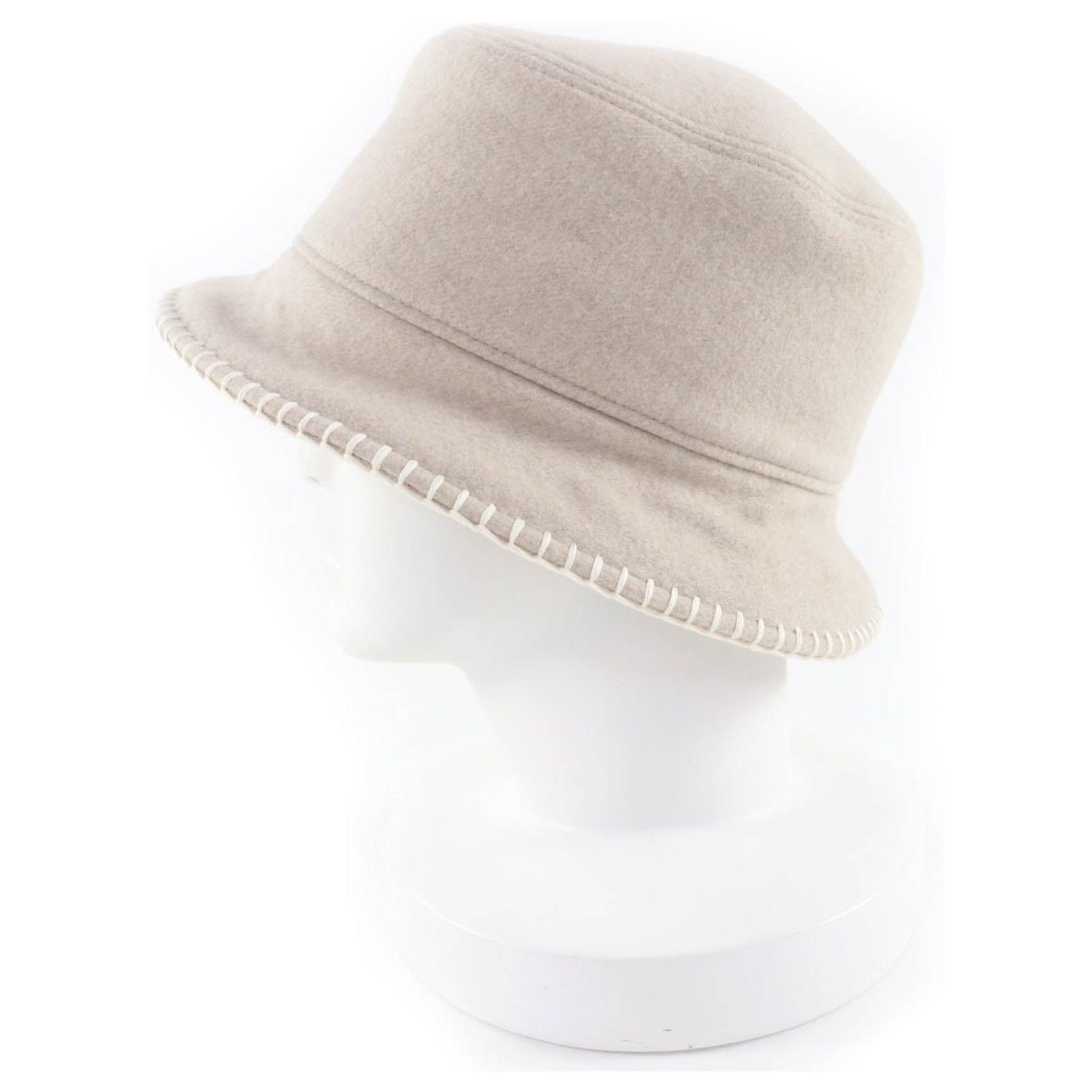 Hermès Harper57 Wool Hat Brown Beige Cotton ref.2664917 - Joli Closet