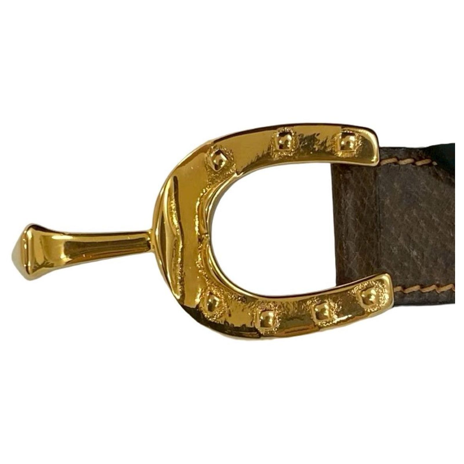 Gucci Horseshoe Belt (Tan) Gucci Horseshoe Leather Belt Brown ref.2665253 - Joli Closet main image 2
