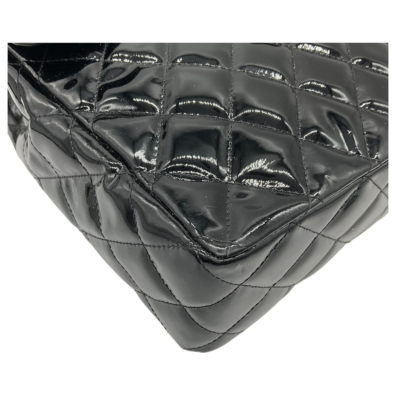 Chanel Vintage 1990\'s Black Quilted Patent Leather Backpack Vintage Chanel backpack black quiltet patent leather, 1990  main image 2