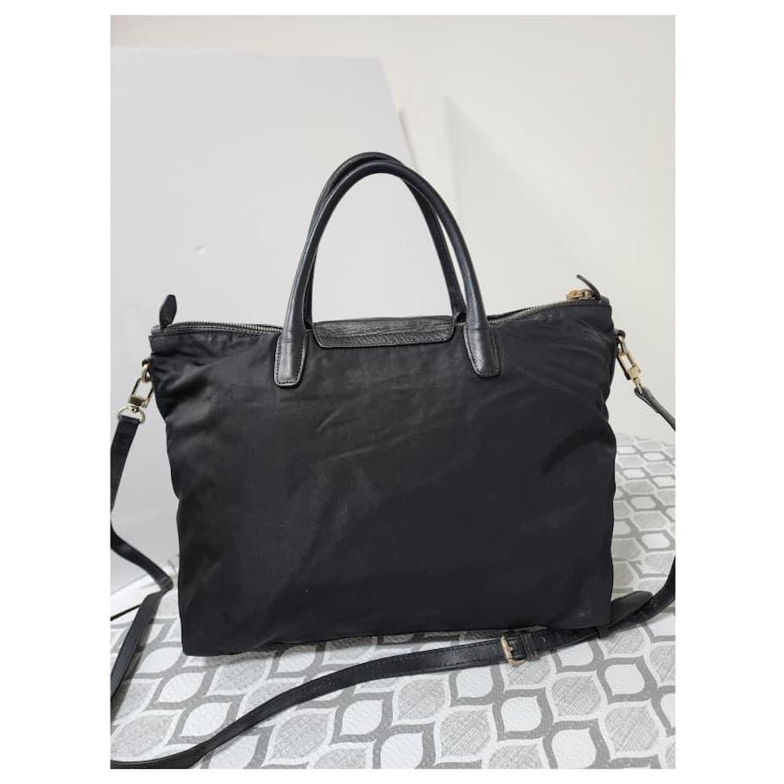 PRADA Tessuto Nylon & Saffiano Leather Tote Bag Black ref.2670446
