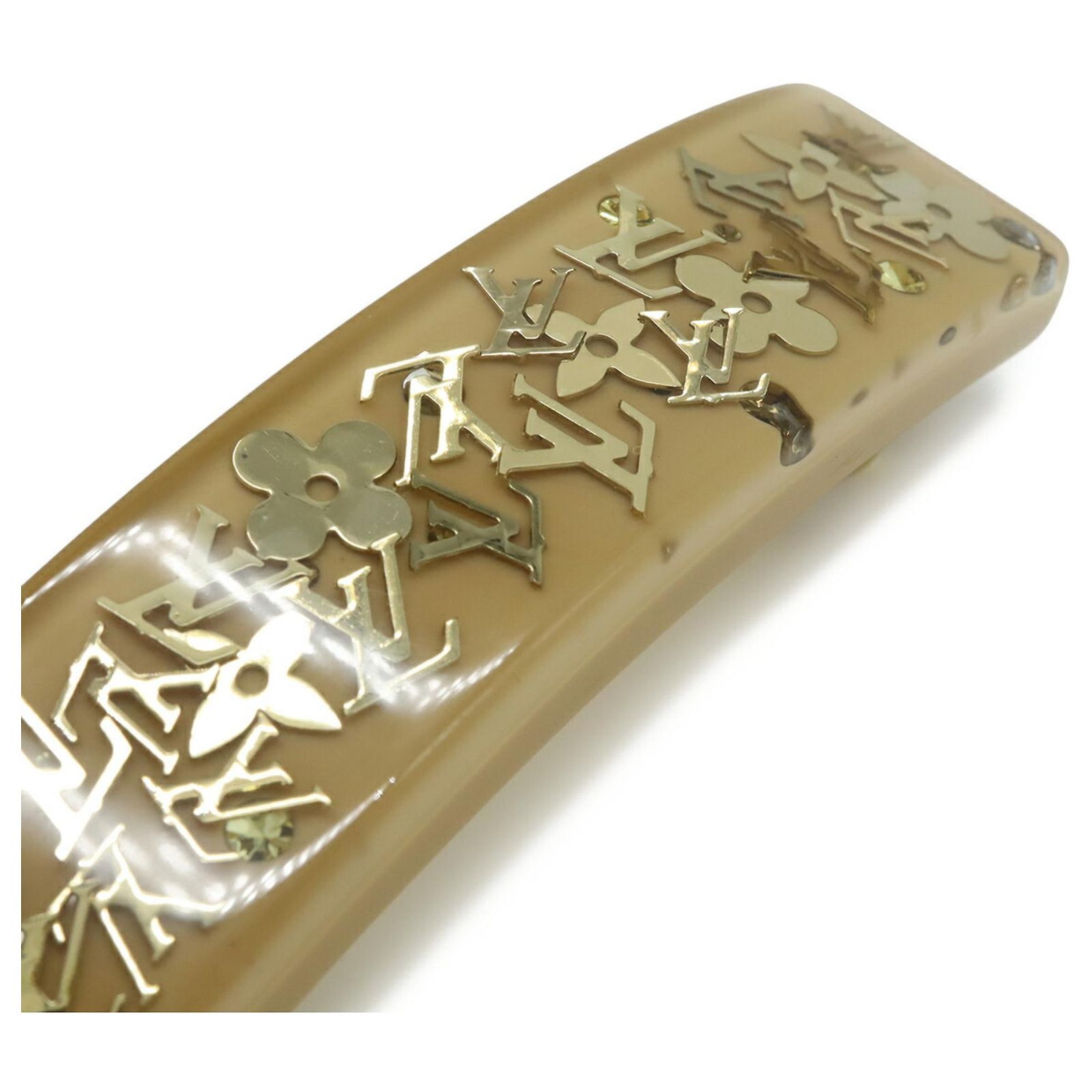 Louis Vuitton Inclusion Barrette Hair Clip Beige Golden  display picture 2