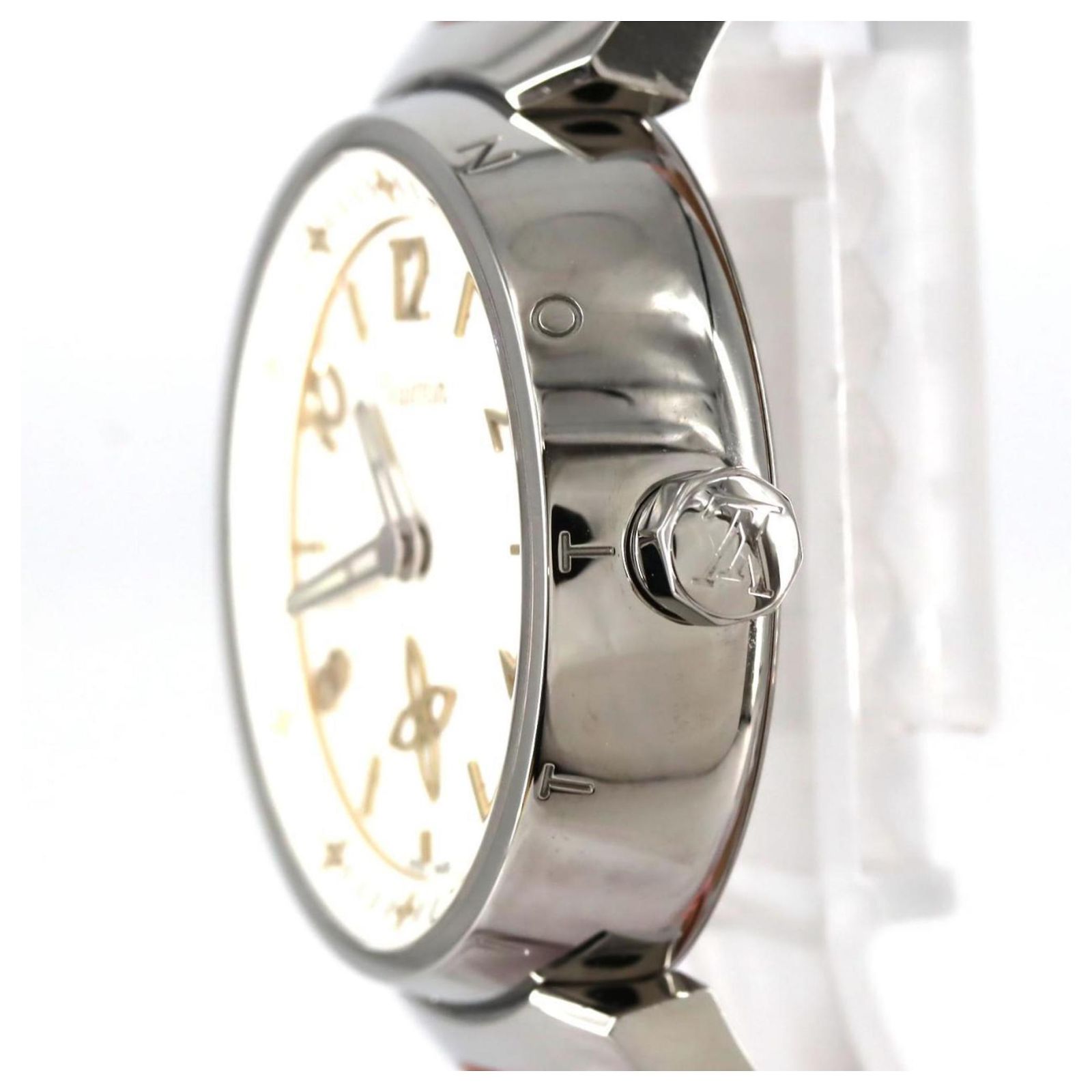 Louis Vuitton Tambour QA092 Stainless Steel Quartz Watch ref  display picture 3