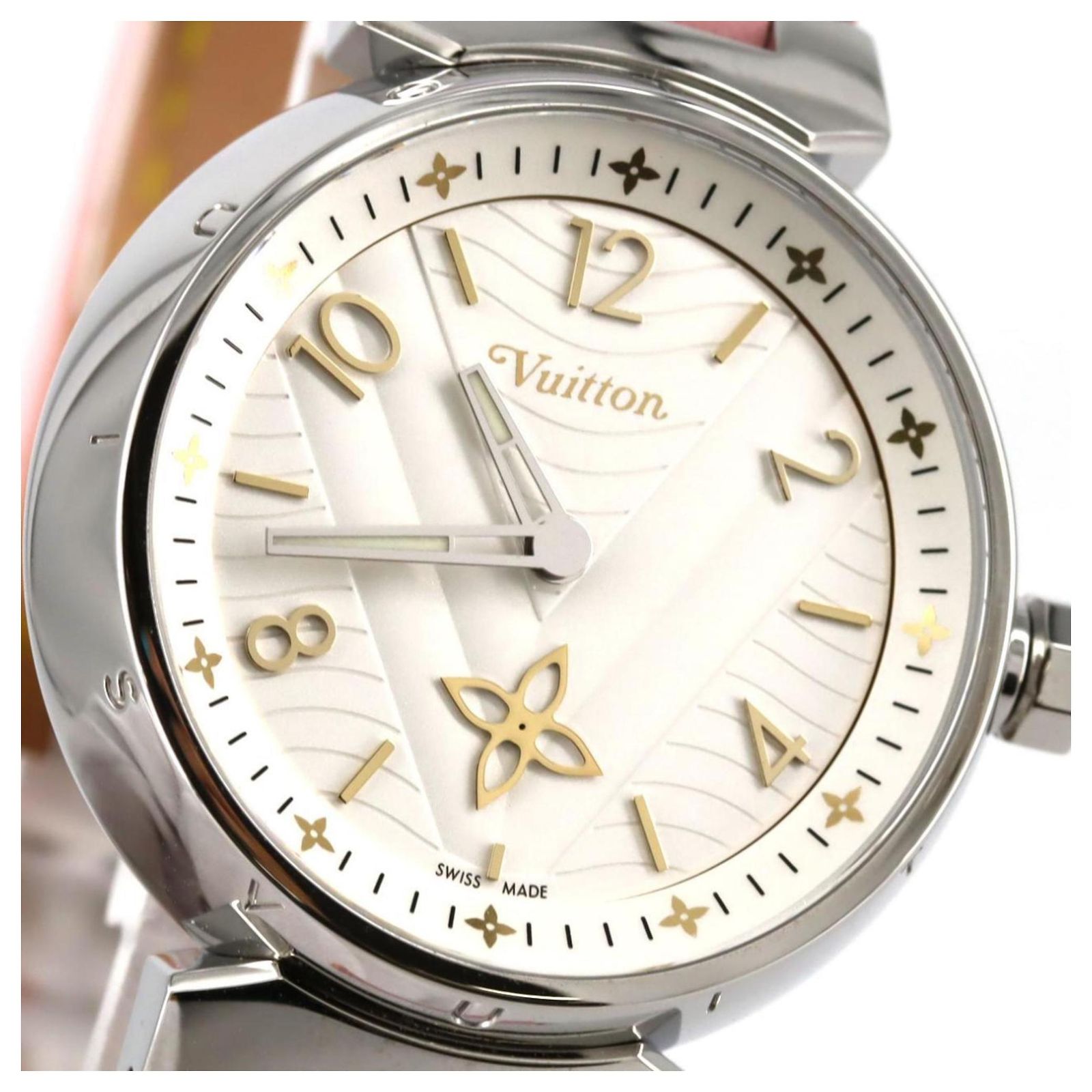 Louis Vuitton Tambour QA092 Stainless Steel Quartz Watch ref 