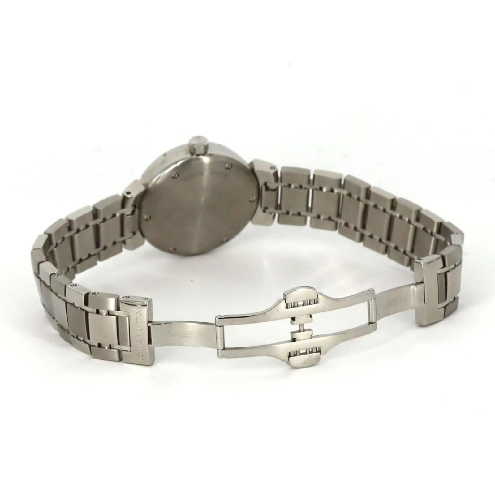 Louis Vuitton Tambour Q121N Stainless Steel Quartz Watch ref 