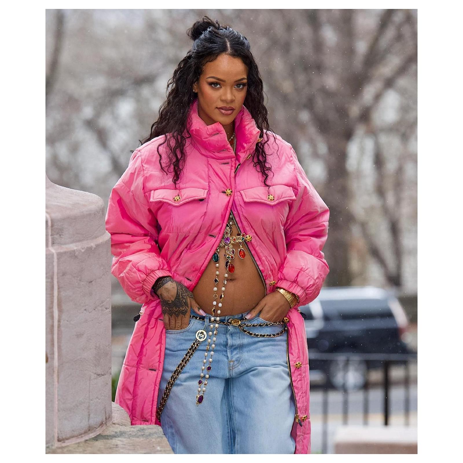 Chanel Silk Down Jacket in Pink, Gripoix Buttons A/W 1996-1997