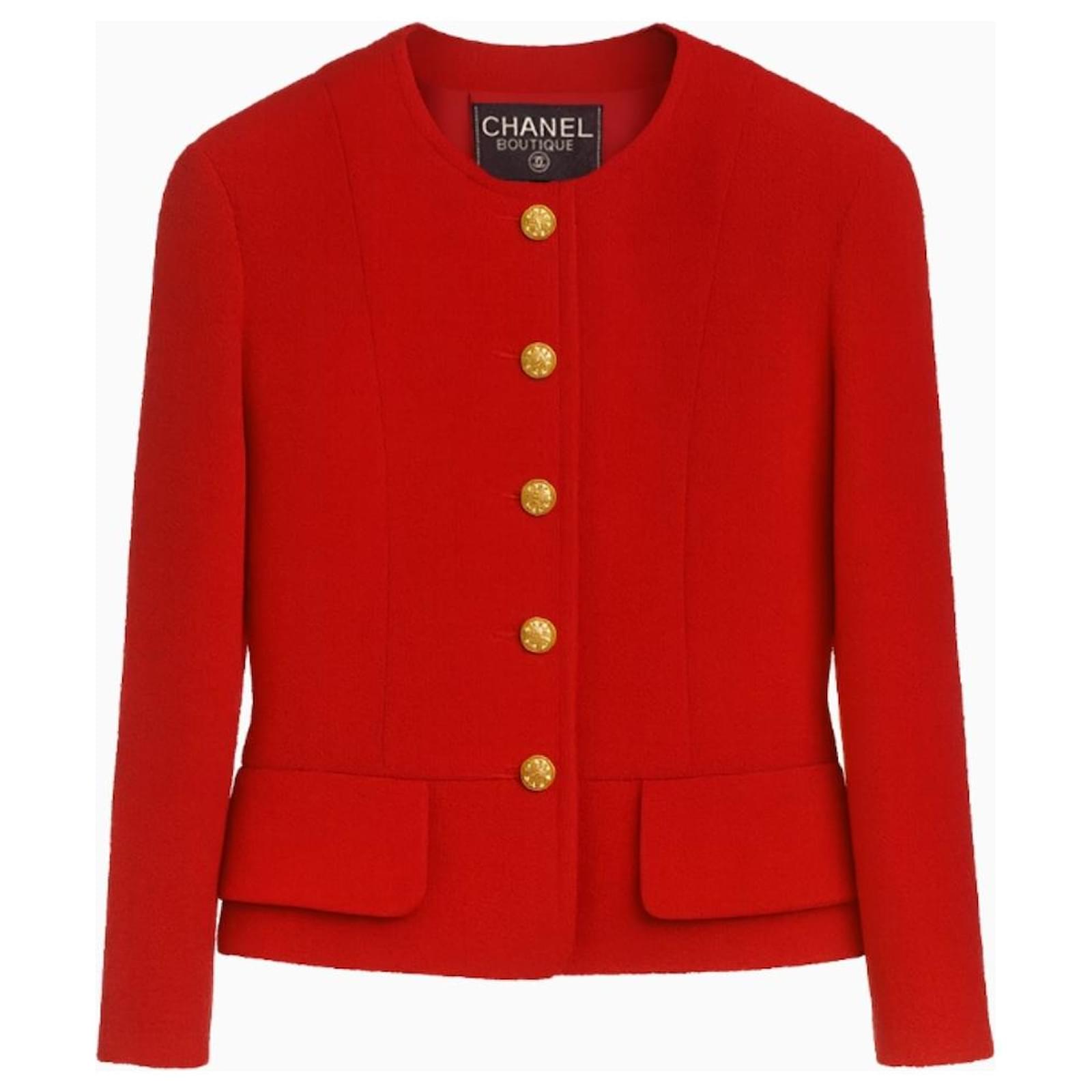 Chanel Boutique Tweed Jacket Red ref.2685687 - Joli Closet