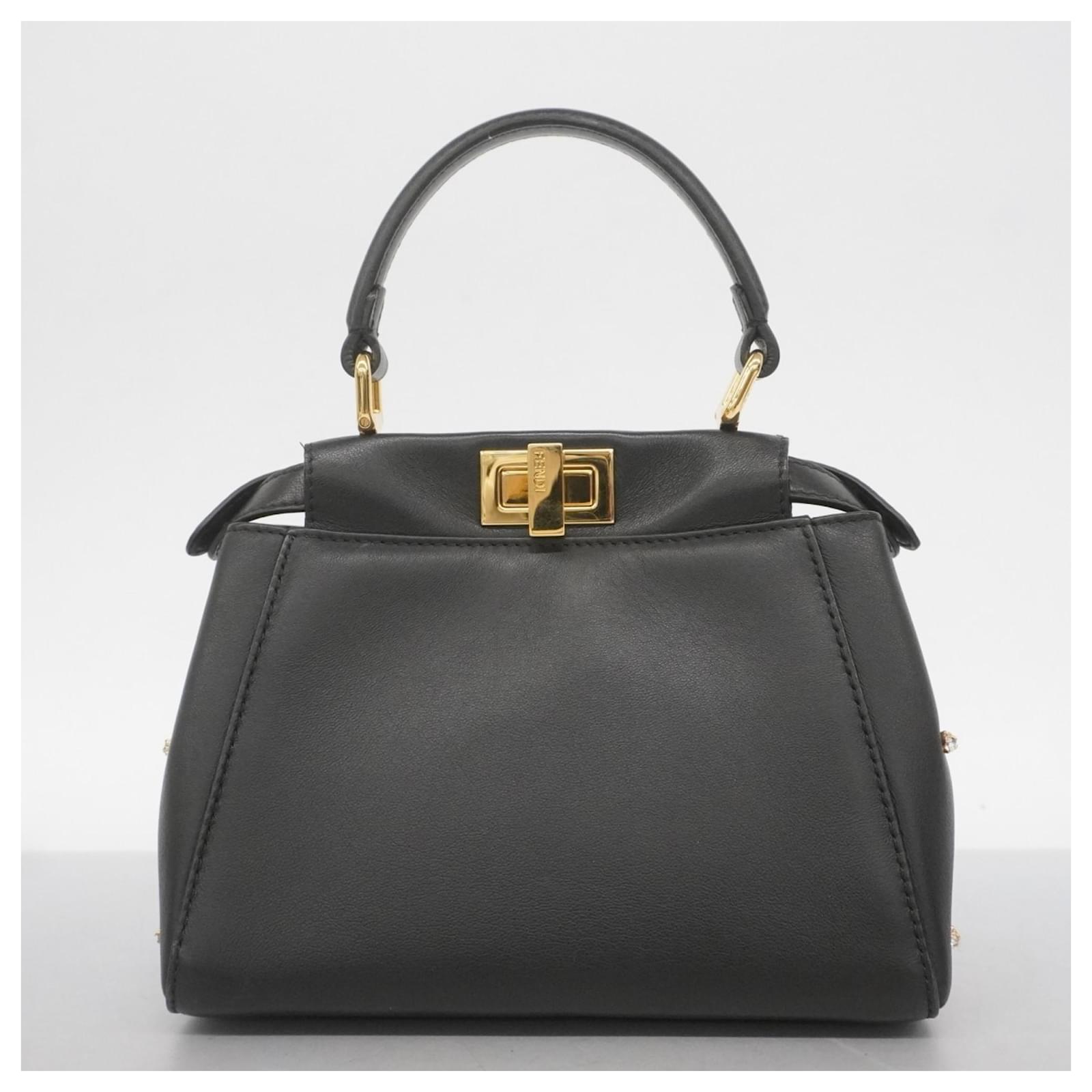 Fendi Peekaboo XS Black Leather Handbag ref.JC2686484 (Sold