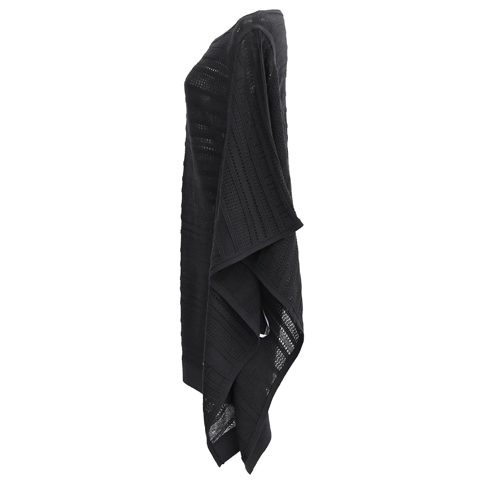 Herve Leger Amiee Knitted Poncho Mini Dress in Black Cotton ref.2687468 -  Joli Closet