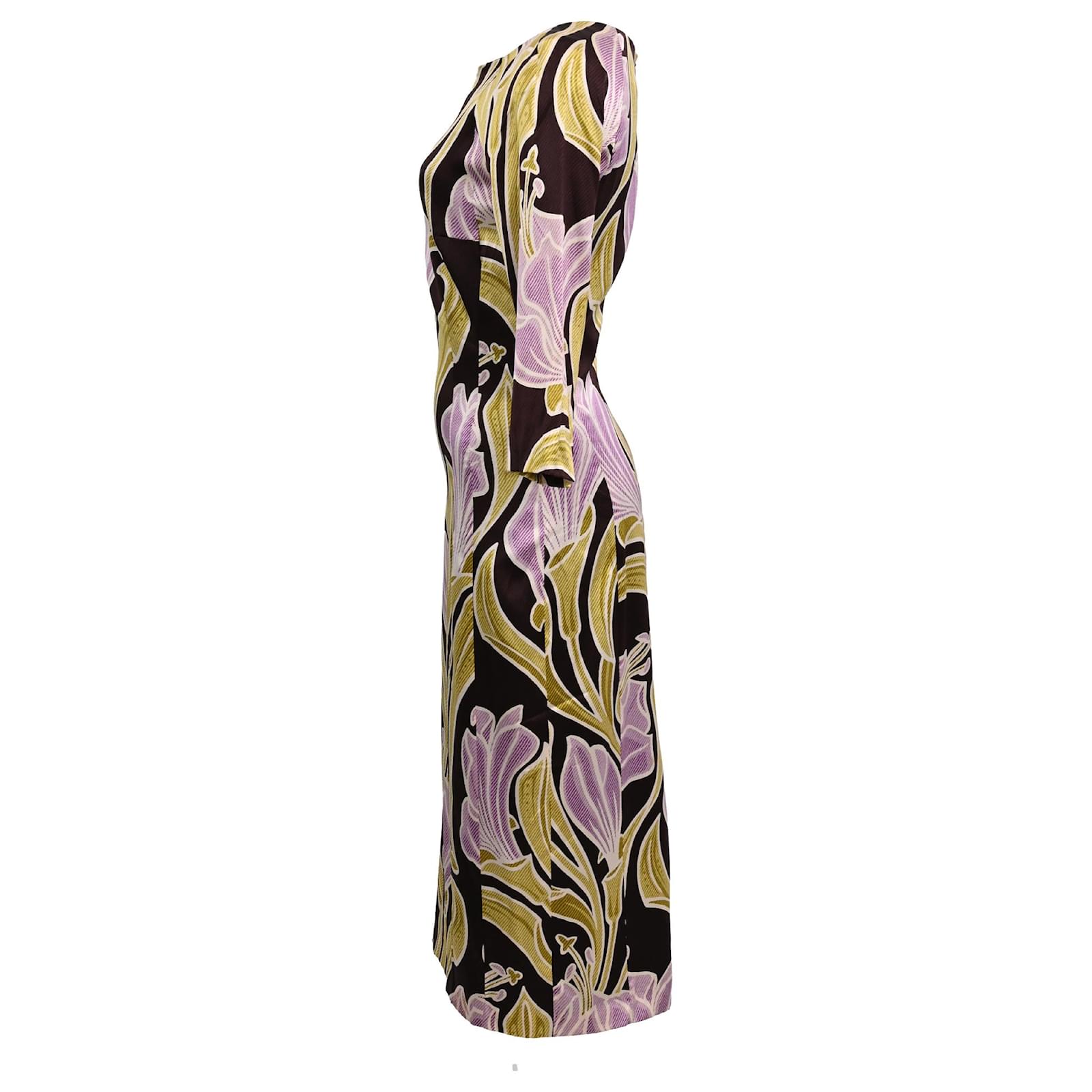boss silk dress BOSS - Printed-silk dress with draped neckline