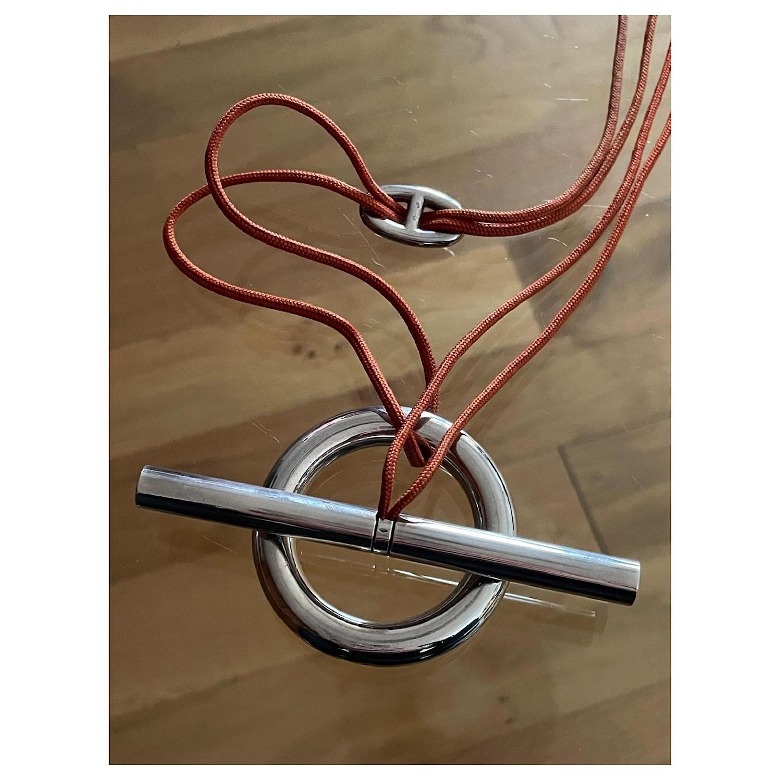 アクセサリー HERMES skipper necklace Iconic Hermès Skipper sterling silver necklace, DM HERMES