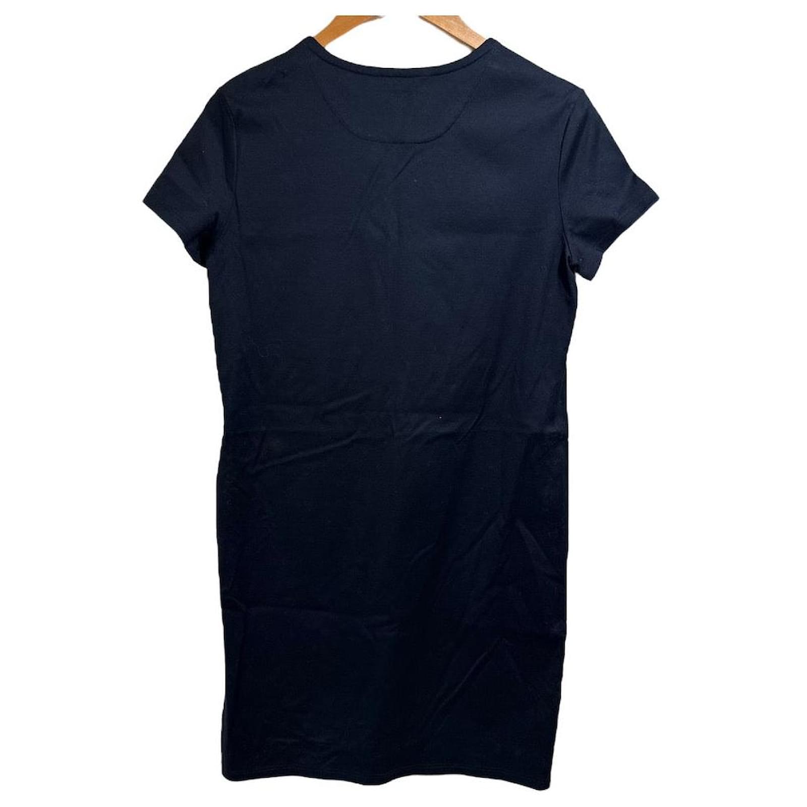 Herms Hermes Embroidered Pocket Cotton Dress Blue Navy blue ref.2687771 - Joli Closet Herms Hermes Embroidered Pocket Cotton Dress Blue Navy blue ref.2687771 - Joli Closet