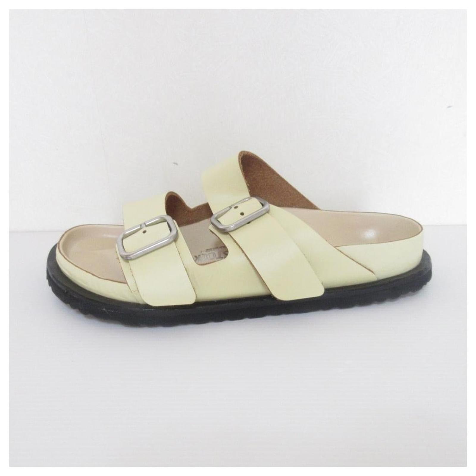 JILL SANDER × BIRKENSTOCK アリゾナ 37 Birkenstock Jil Sander Arizona Sandals Beige Leather ref.2687900