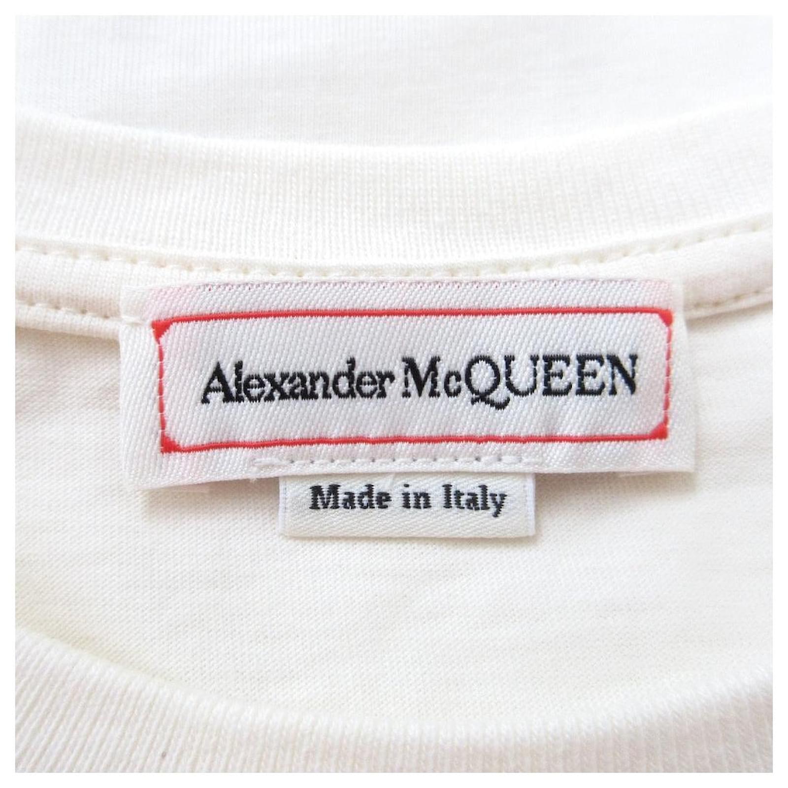 Alexander McQueen OVER T MCQ GRAFFI TEE T-shirt Beige Cotton ref