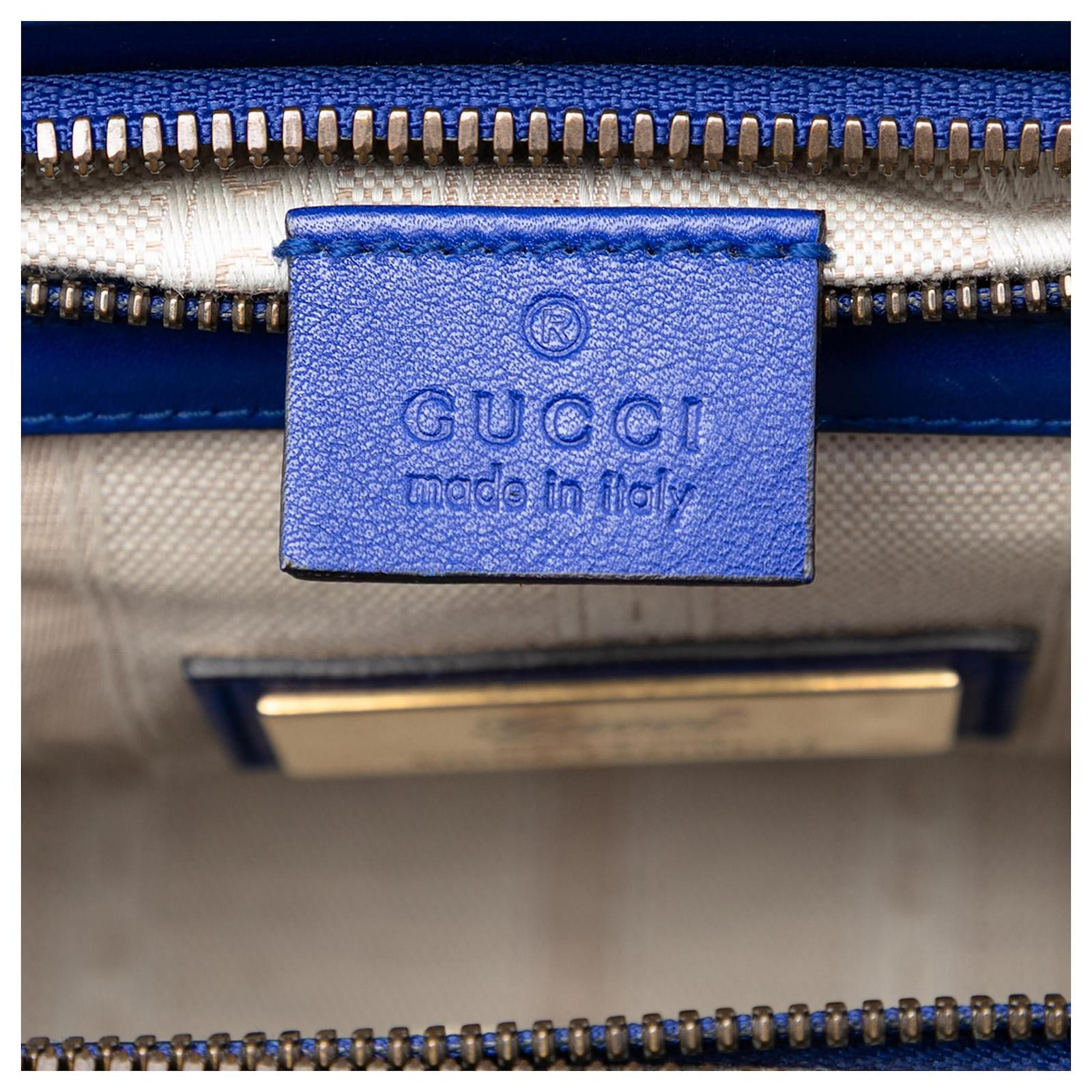 bLue Gucci ビジネスバッグ GUCCI（グッチ） ビジネスバッグ レザー ネイビー シルバー金具 387074