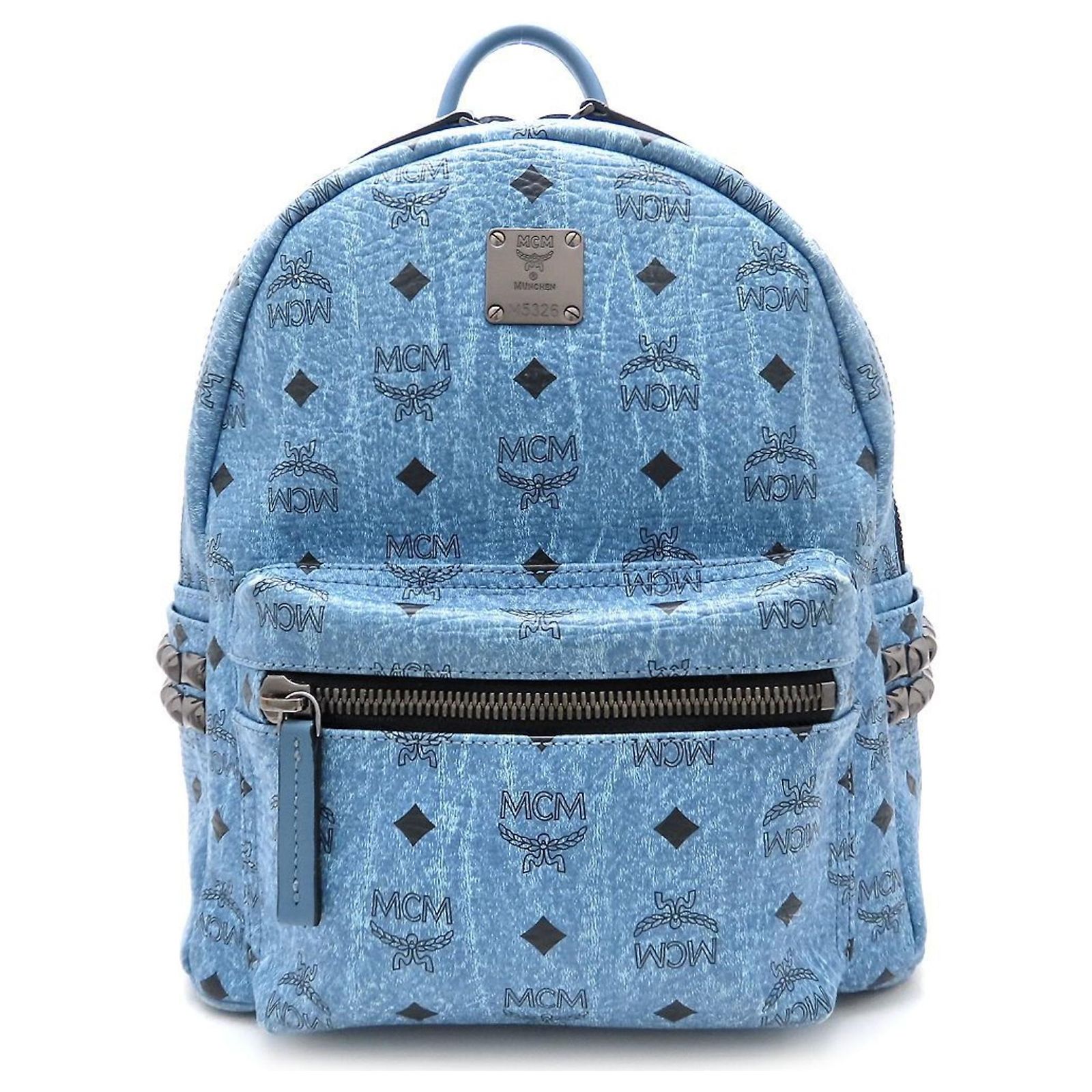 MCM Stark Side Stud Backpack Blue Leather ref.JC2692716  display picture 1