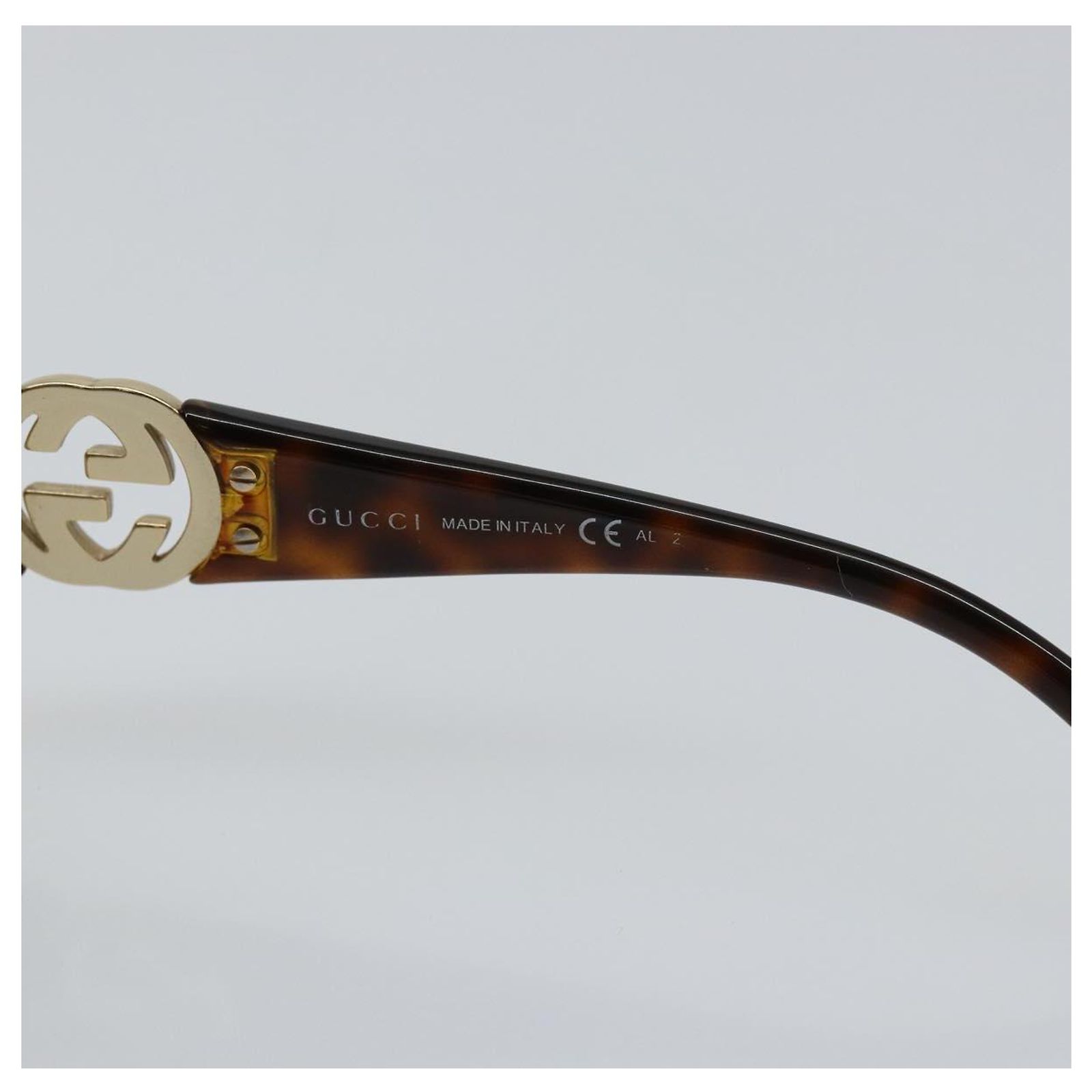 GUCCI Interlocking G Sunglasses Plastic Brown Auth SW1673  display picture 1
