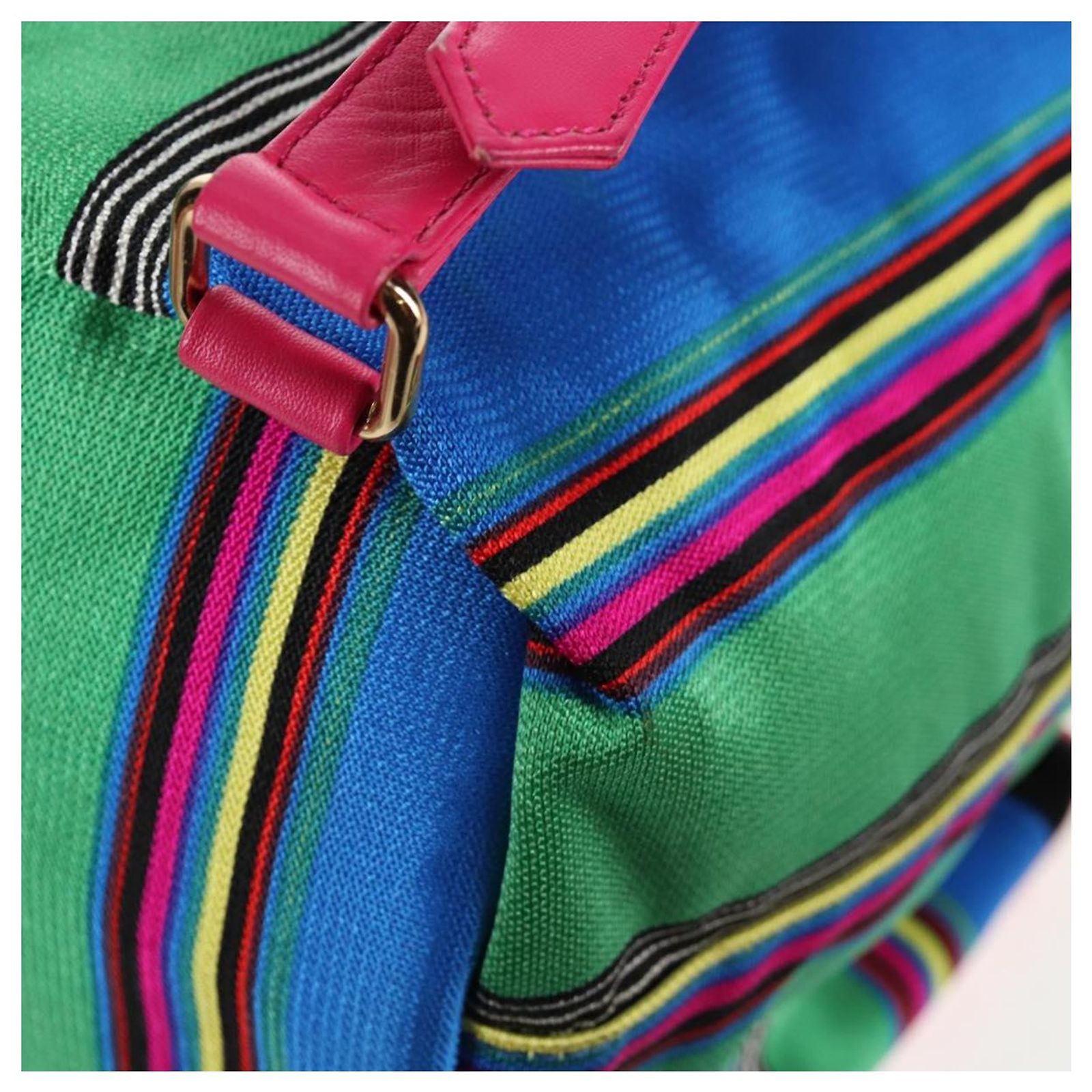 Gianni Versace Backpack Canvas Multicolor Gold Auth 142845V Gianni Versace Backpack Canvas Multicolor Gold Auth 142845V  main image 4