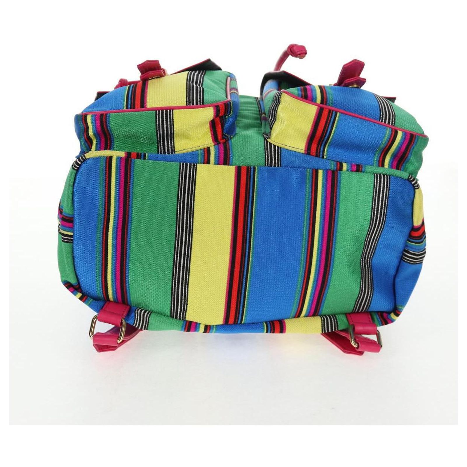 Gianni Versace Backpack Canvas Multicolor Gold Auth 142845V Gianni Versace Backpack Canvas Multicolor Gold Auth 142845V  main image 2