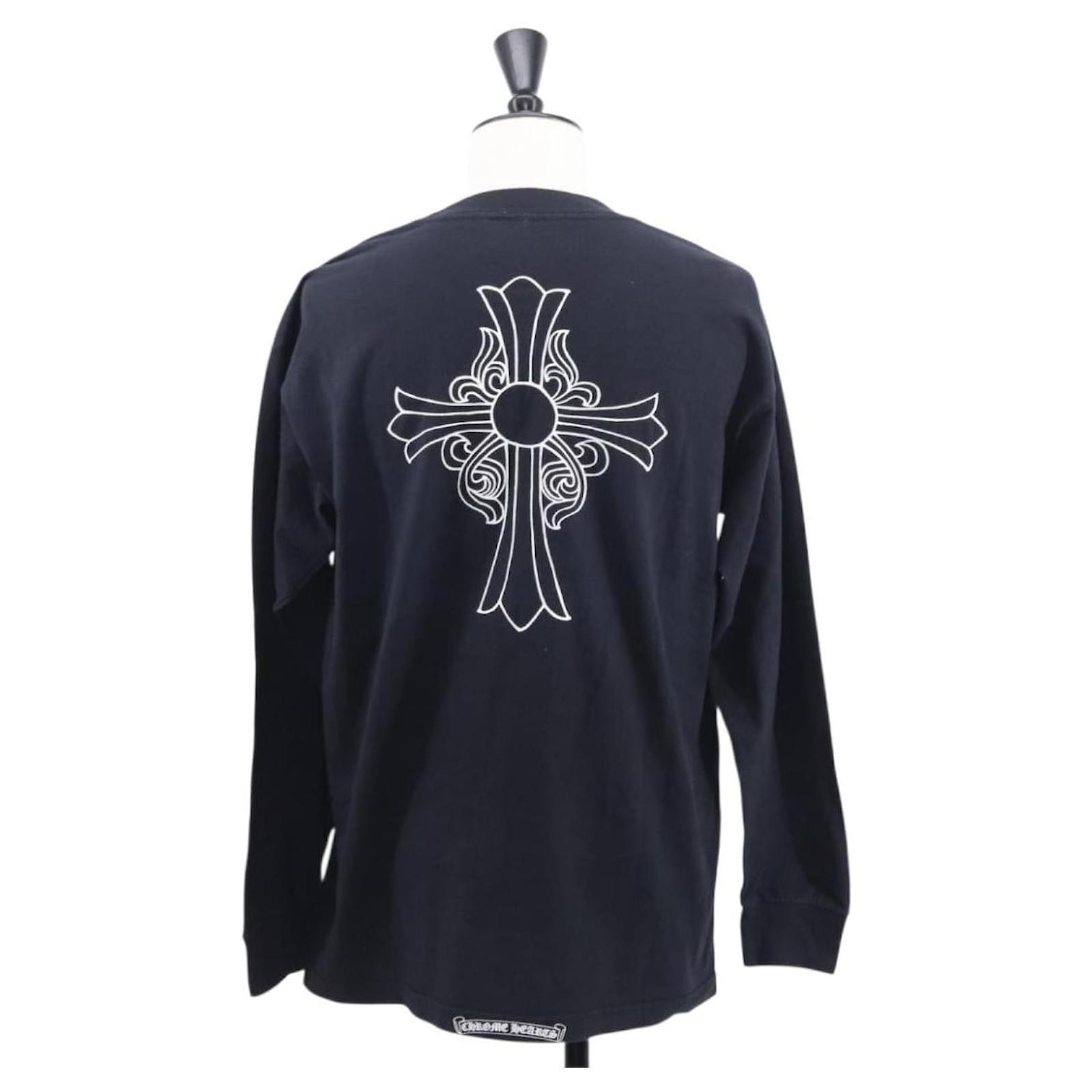 Chrome Hearts Horseshoe Print Long Sleeve Top Cotton Black Auth