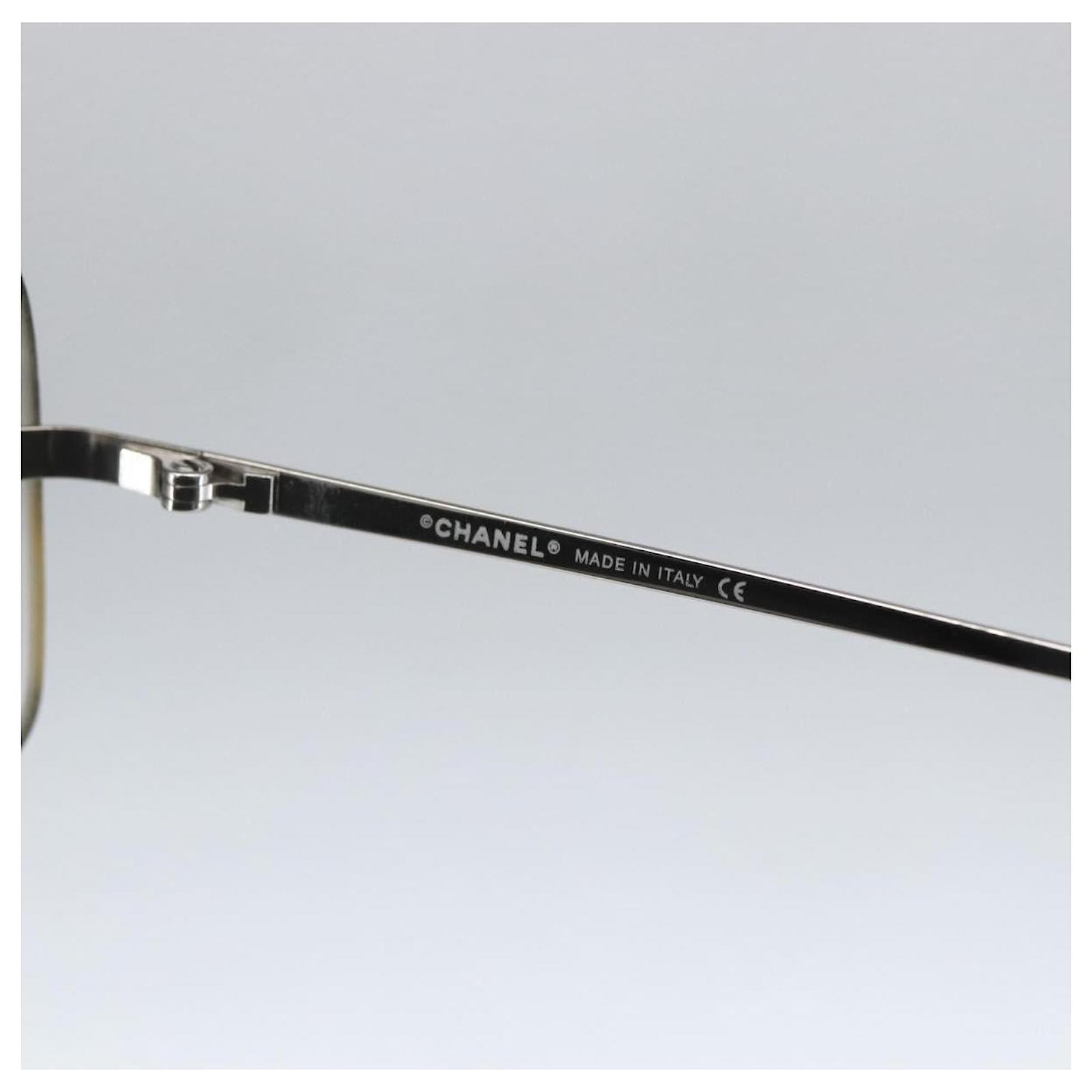 CHANEL COCO Mark Sunglasses metal Silver CC Auth yk20112V Silvery