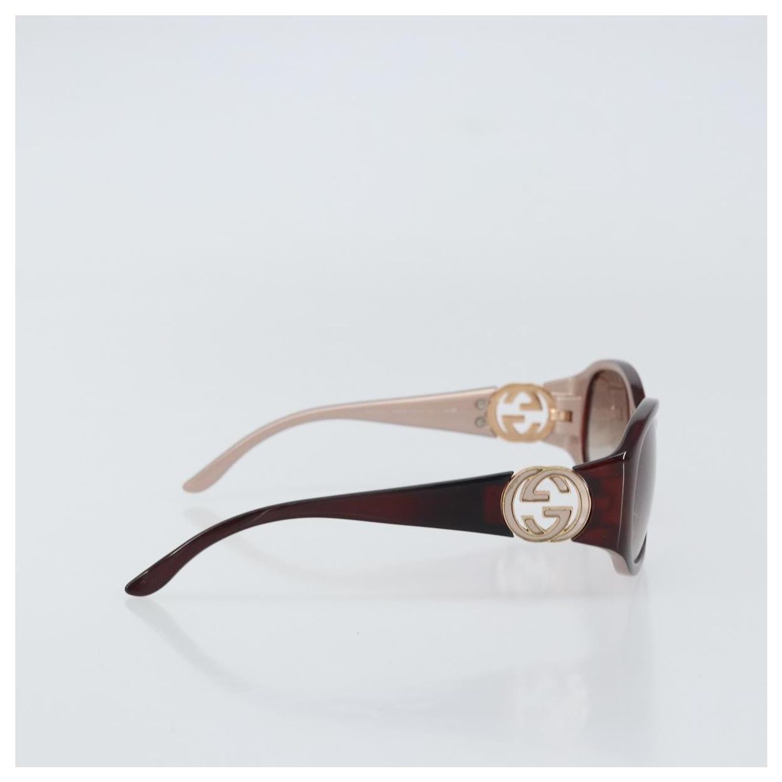Gafas de sol entrelazadas GUCCI de plástico rojo Auth 