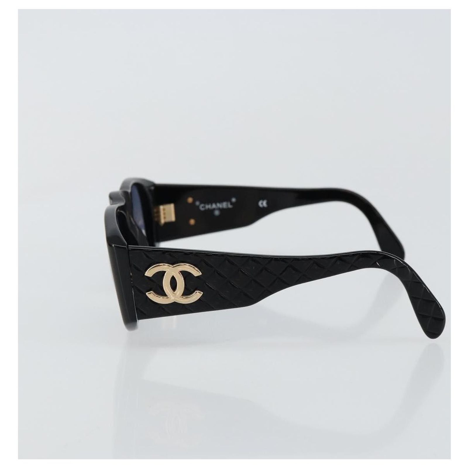 CHANEL COCO Mark Sunglasses plastic Black 5385-A CC Auth BA11986 Black CC Sunglasses 5380-A – REDELUXE main image 4