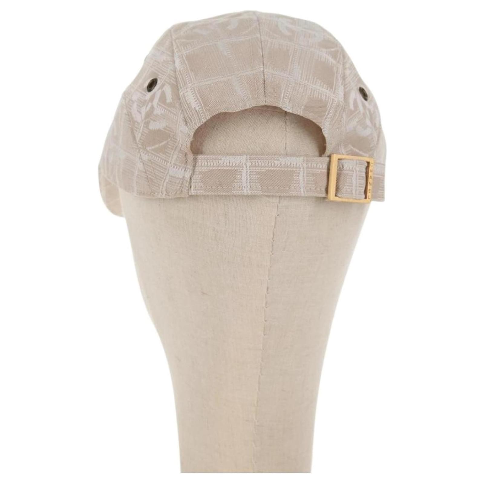 CHANEL ニュートラベルラインキャップ CHANEL New Travel line Cap Nylon M Beige CC Auth 145268V ref