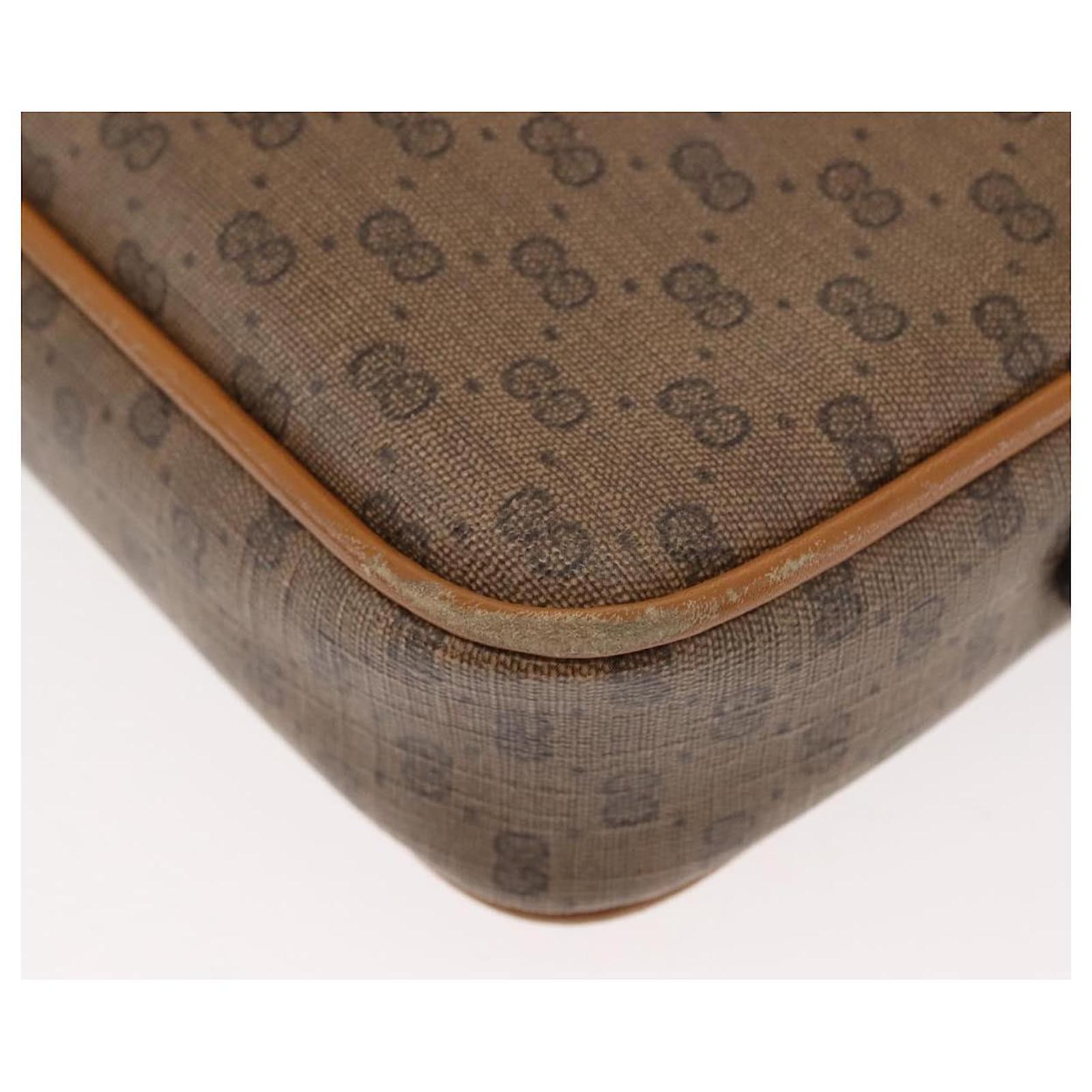 GUCCI Micro GG Supreme Shoulder Bag PVC Beige Gold 007 904 0095