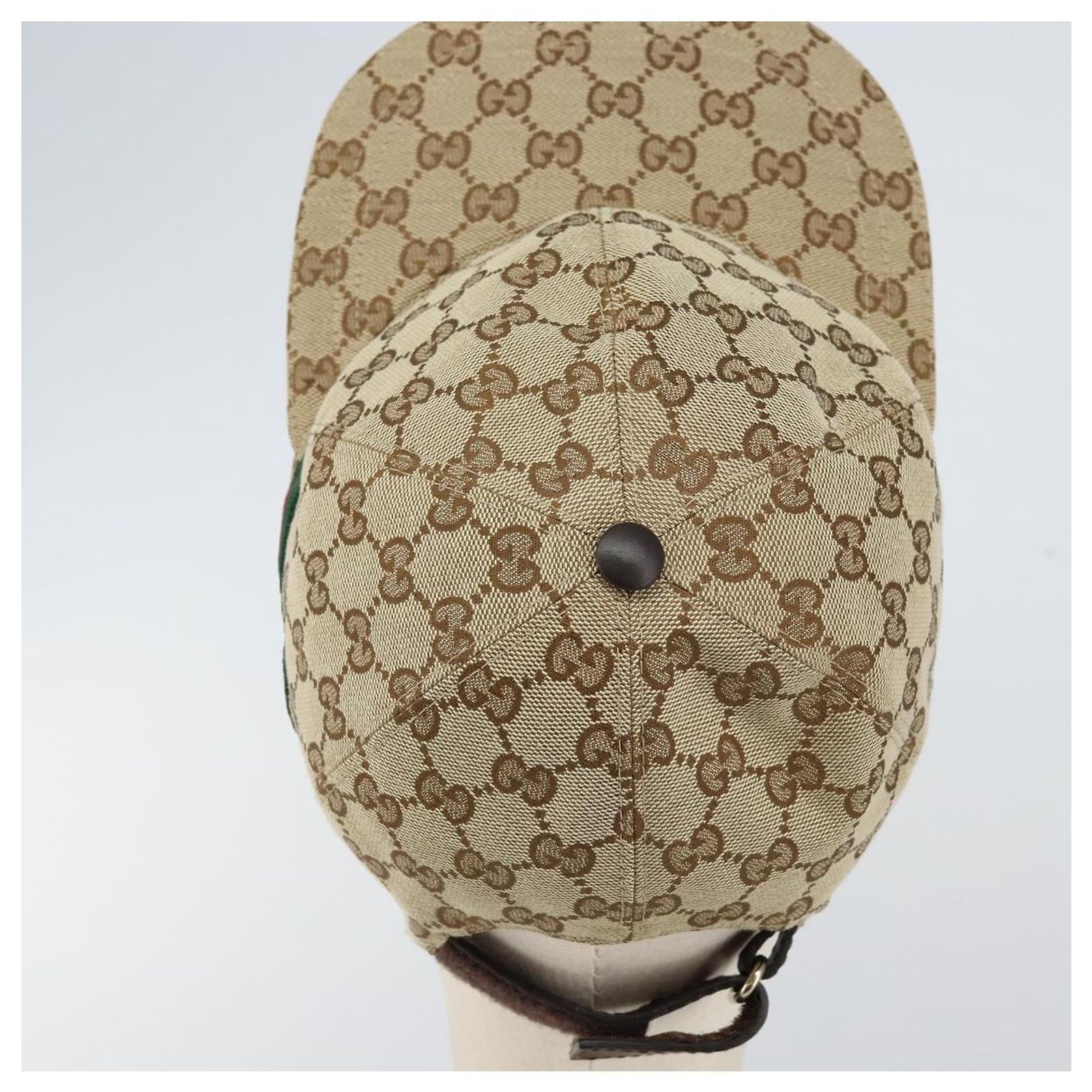 GUCCI GG Canvas baseball Cap M Beige Red Green 200035 Auth  display picture 3