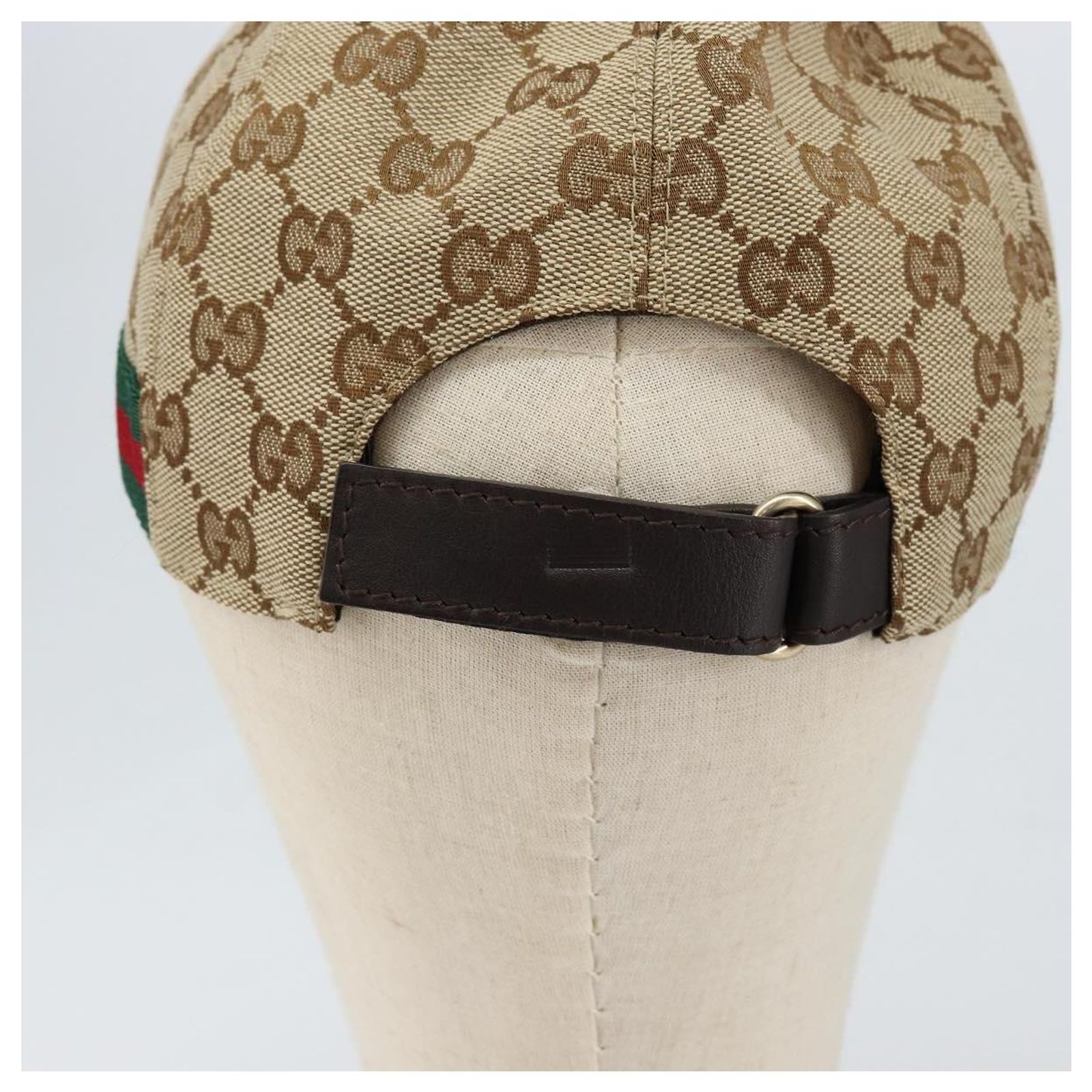 GUCCI GG Canvas baseball Cap M Beige Red Green 200035 Auth am9353 200035 GG Canvas Web Hat Size Medium main image 4