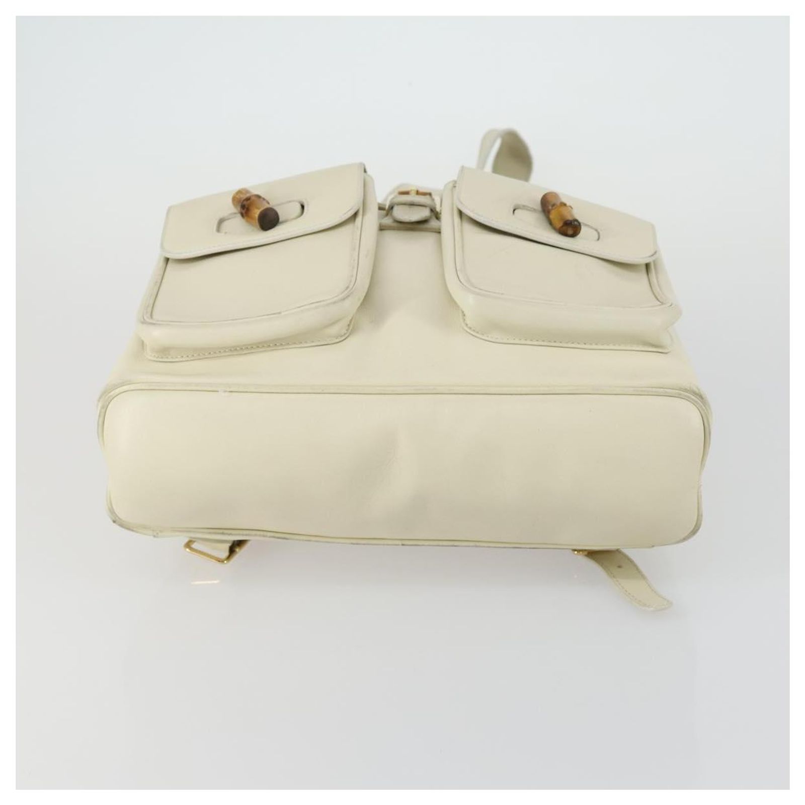 GUCCI Bamboo Rucksack Leder Outlet Elfenbein Gold 003 8016 
