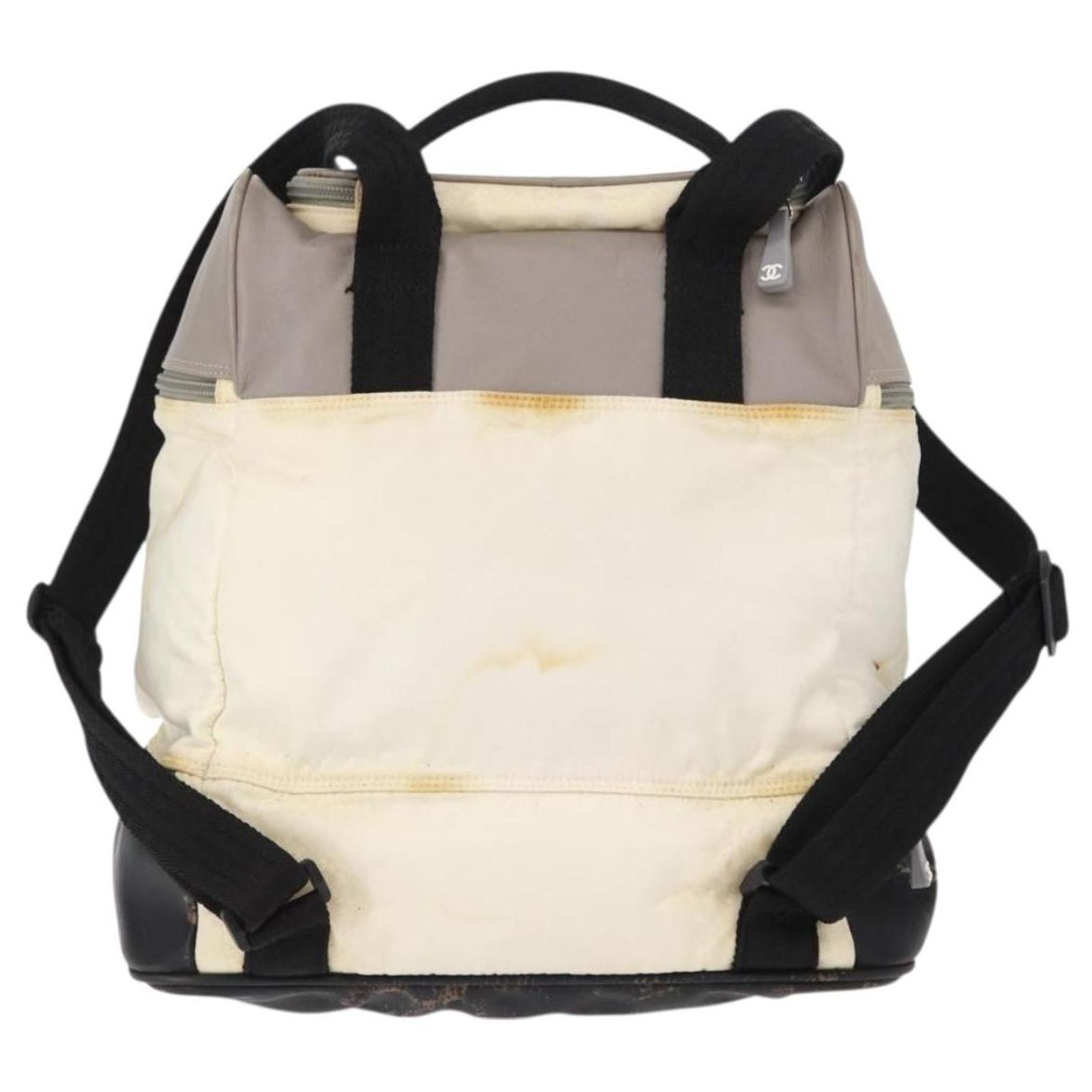 CHANEL Sports Line COCO Mark Backpack Nylon Leather White  display picture 1