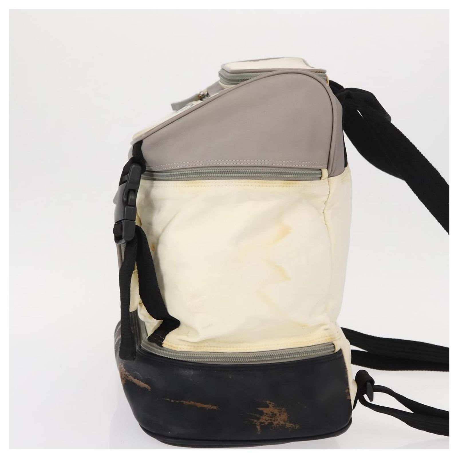 CHANEL Sports Line COCO Mark Backpack Nylon Leather White  display picture 3