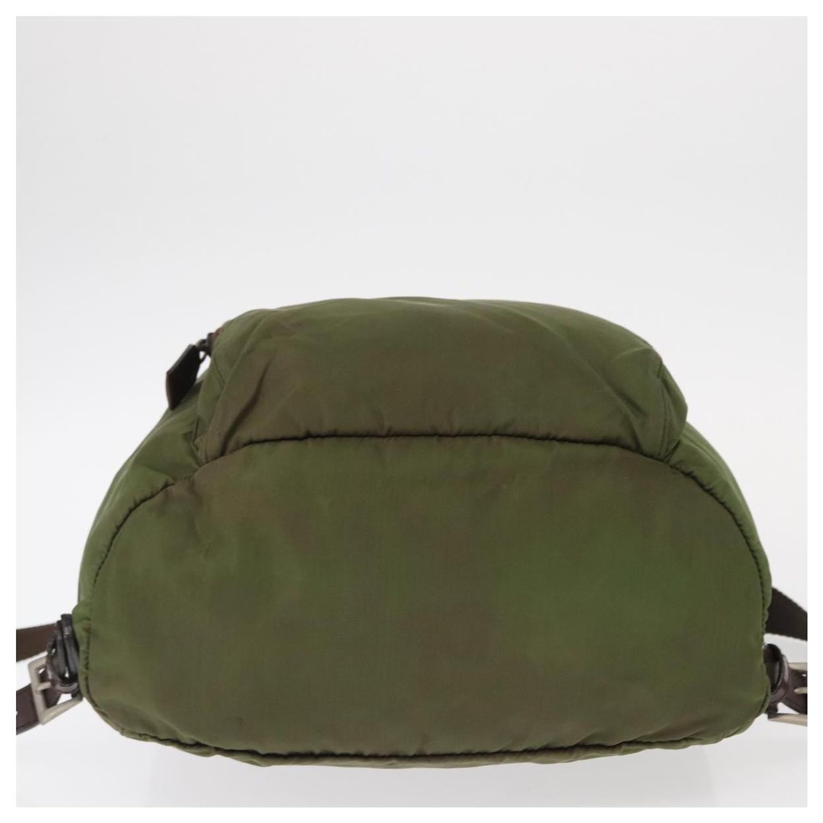 PRADA Backpack Nylon Khaki Silver Auth 152889 Silvery ref  display picture 1