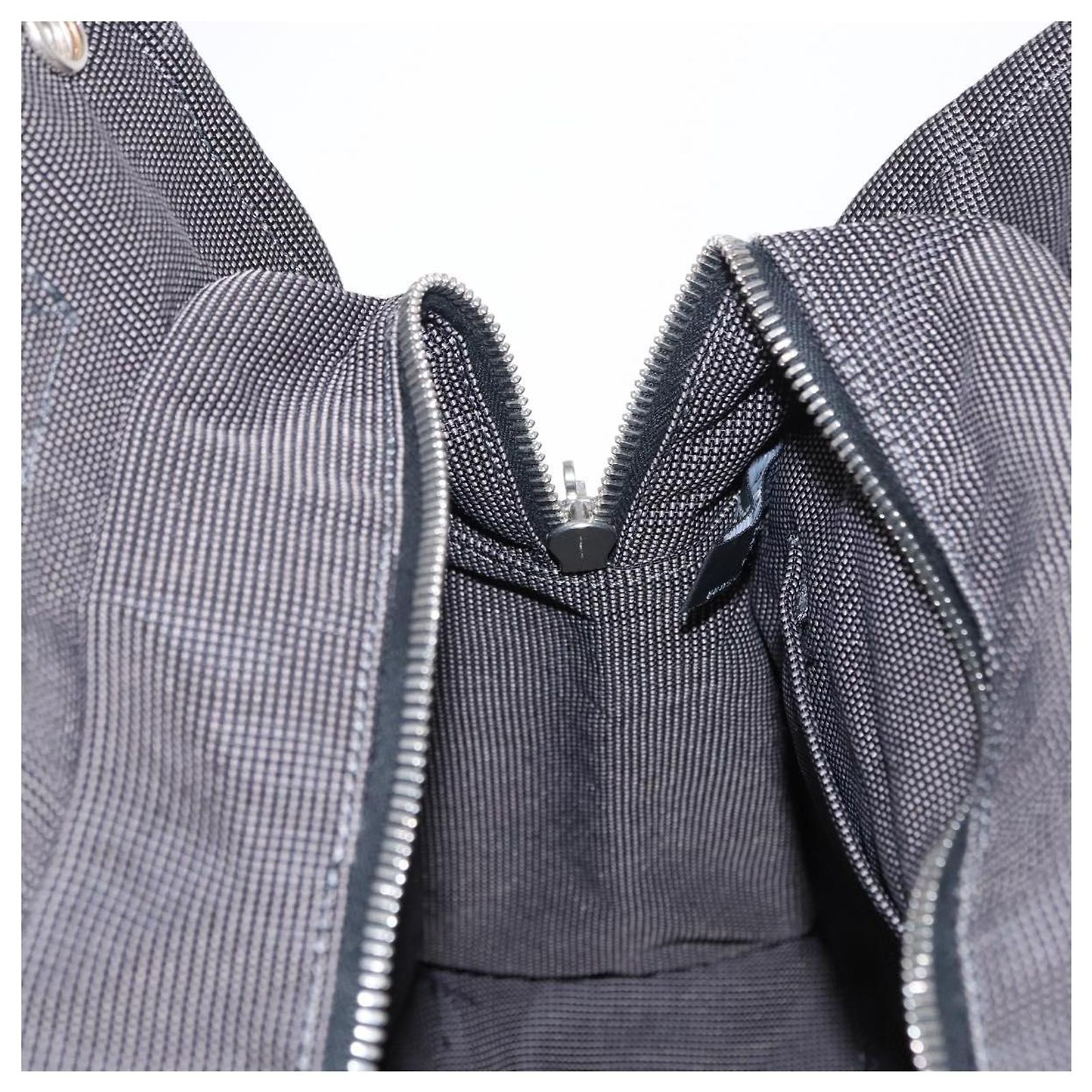 Hermes Backpack Her Line a Dos Canvas Gray Silver Hermes Herline Backpack in Grey Canvas – Weekly Lux Drop main image 2